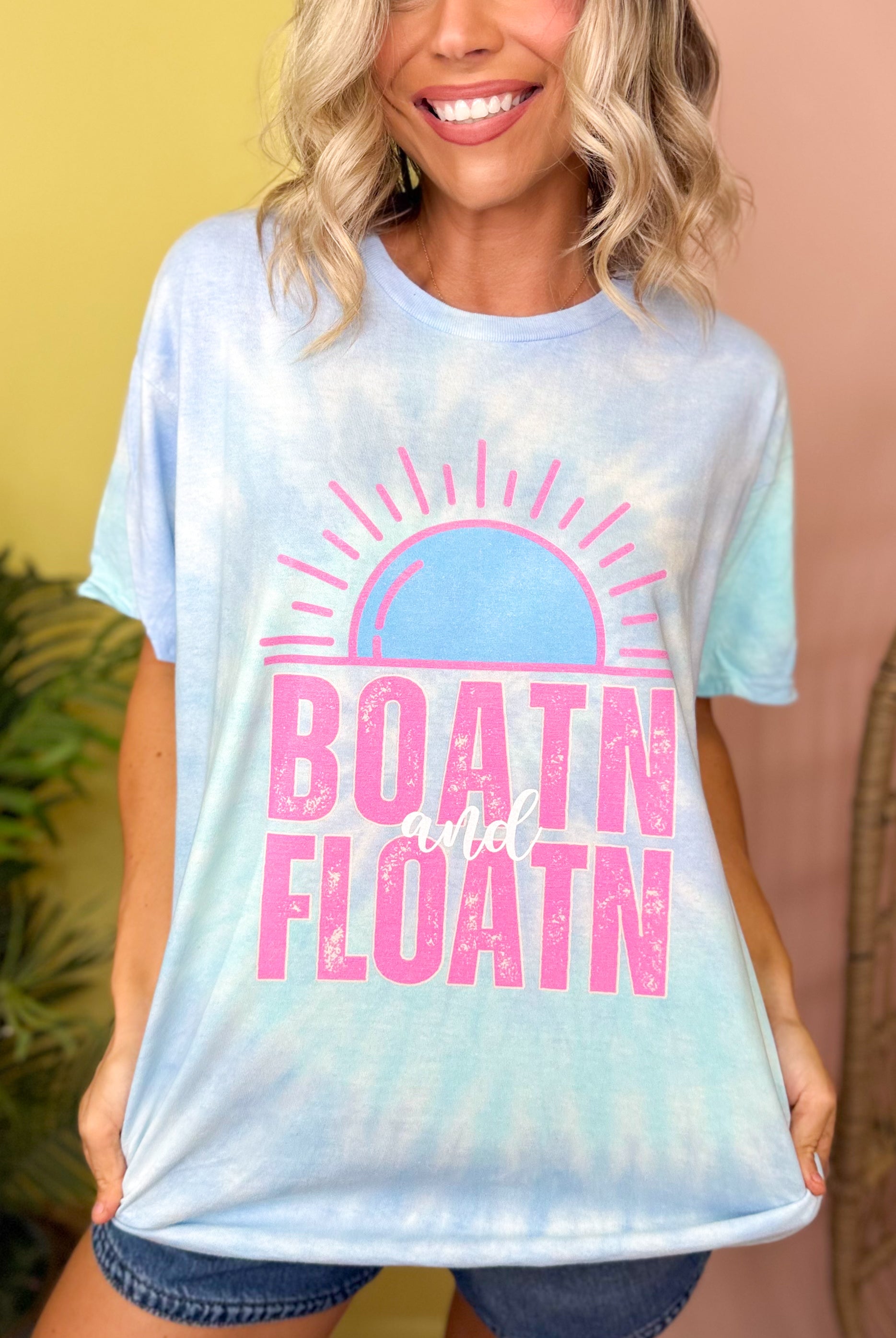 Boatin and Floatin Graphic Tee-130 Graphic Tees-Heathered Boho-Heathered Boho Boutique, Women's Fashion and Accessories in Palmetto, FL