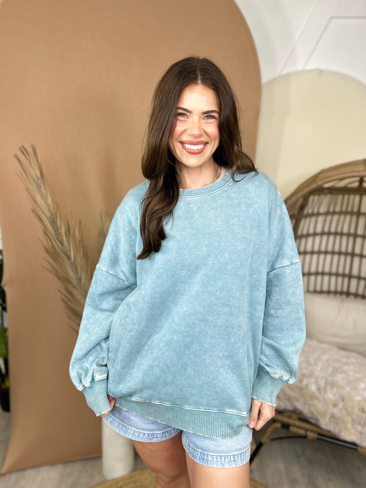 Restock: Picked Just for You Pullover-120 LONG SLEEVE TOPS-ZENANA-Heathered Boho Boutique, Women's Fashion and Accessories in Palmetto, FL
