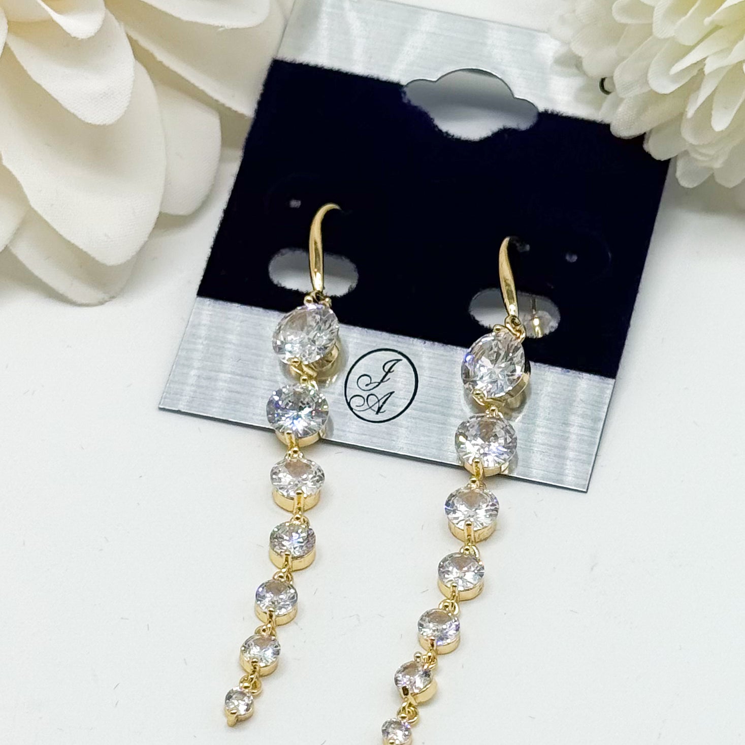 Linear Drop CZ Earring-310 Jewelry-Joseph Anthony NY, Inc-Heathered Boho Boutique, Women's Fashion and Accessories in Palmetto, FL