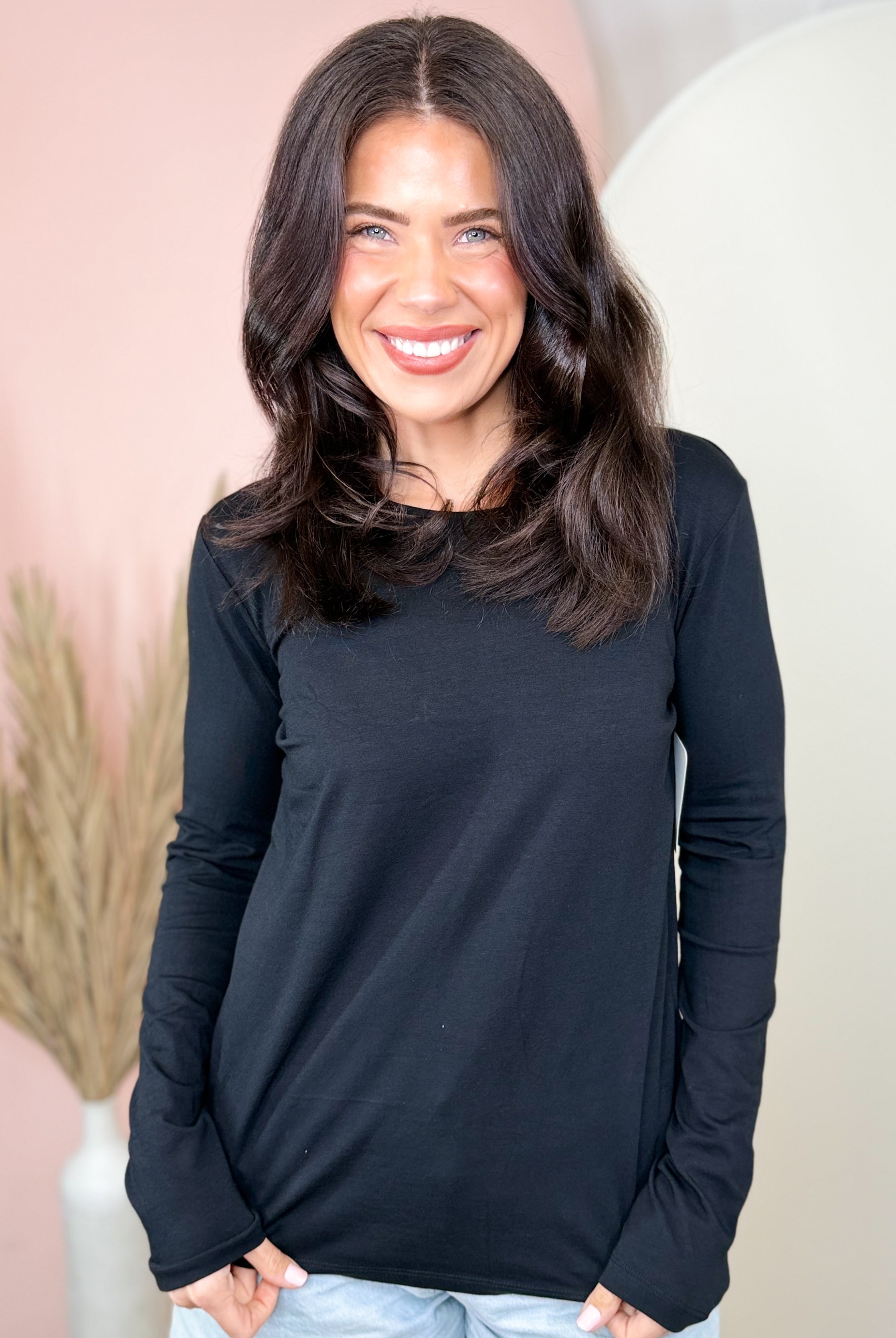 The Everyday Essential Long Sleeve Top-120 LONG SLEEVE TOPS-ZENANA-Heathered Boho Boutique, Women's Fashion and Accessories in Palmetto, FL
