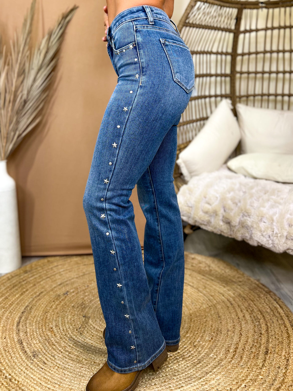 Written in the Stars Bootcut Jeans By Risen-190 JEANS-RISEN-Heathered Boho Boutique, Women's Fashion and Accessories in Palmetto, FL