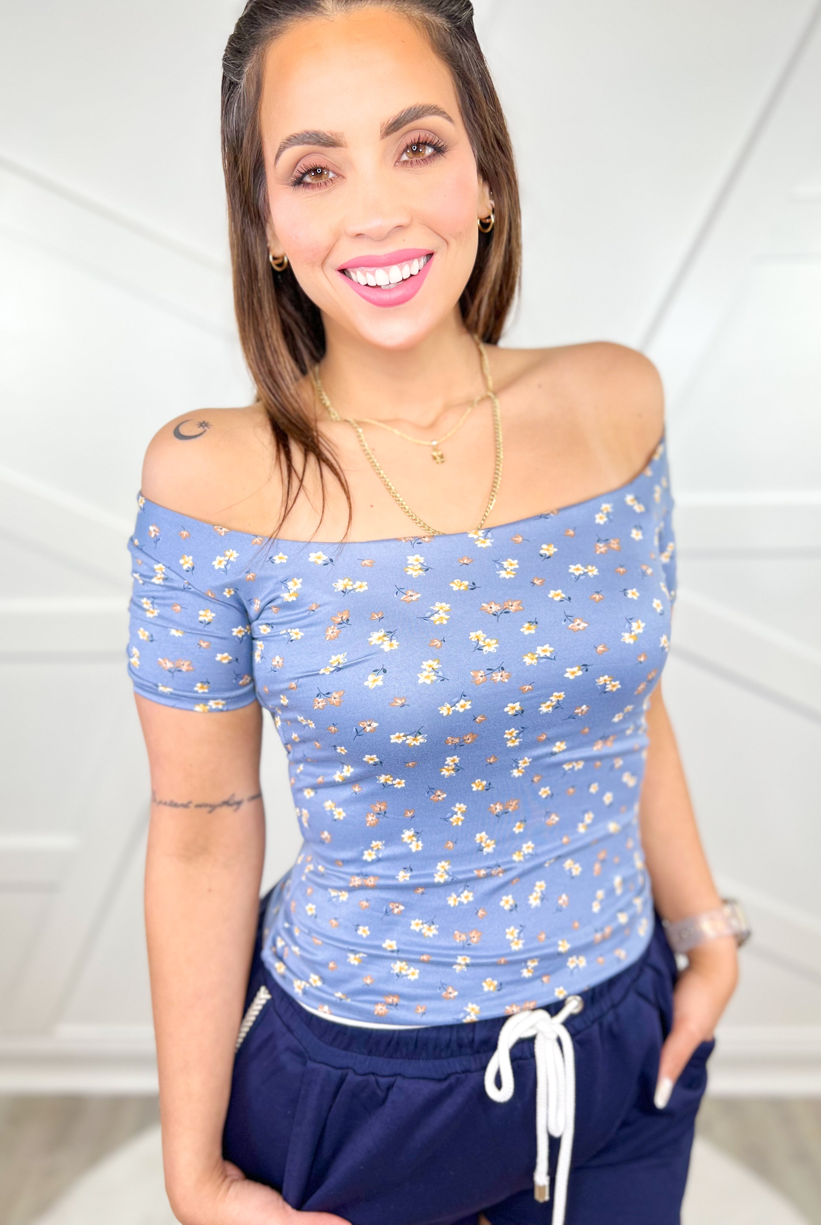 Come into Blossom Top-110 SHORT SLEEVE TOP-Pink Thread Apparel-Heathered Boho Boutique, Women's Fashion and Accessories in Palmetto, FL