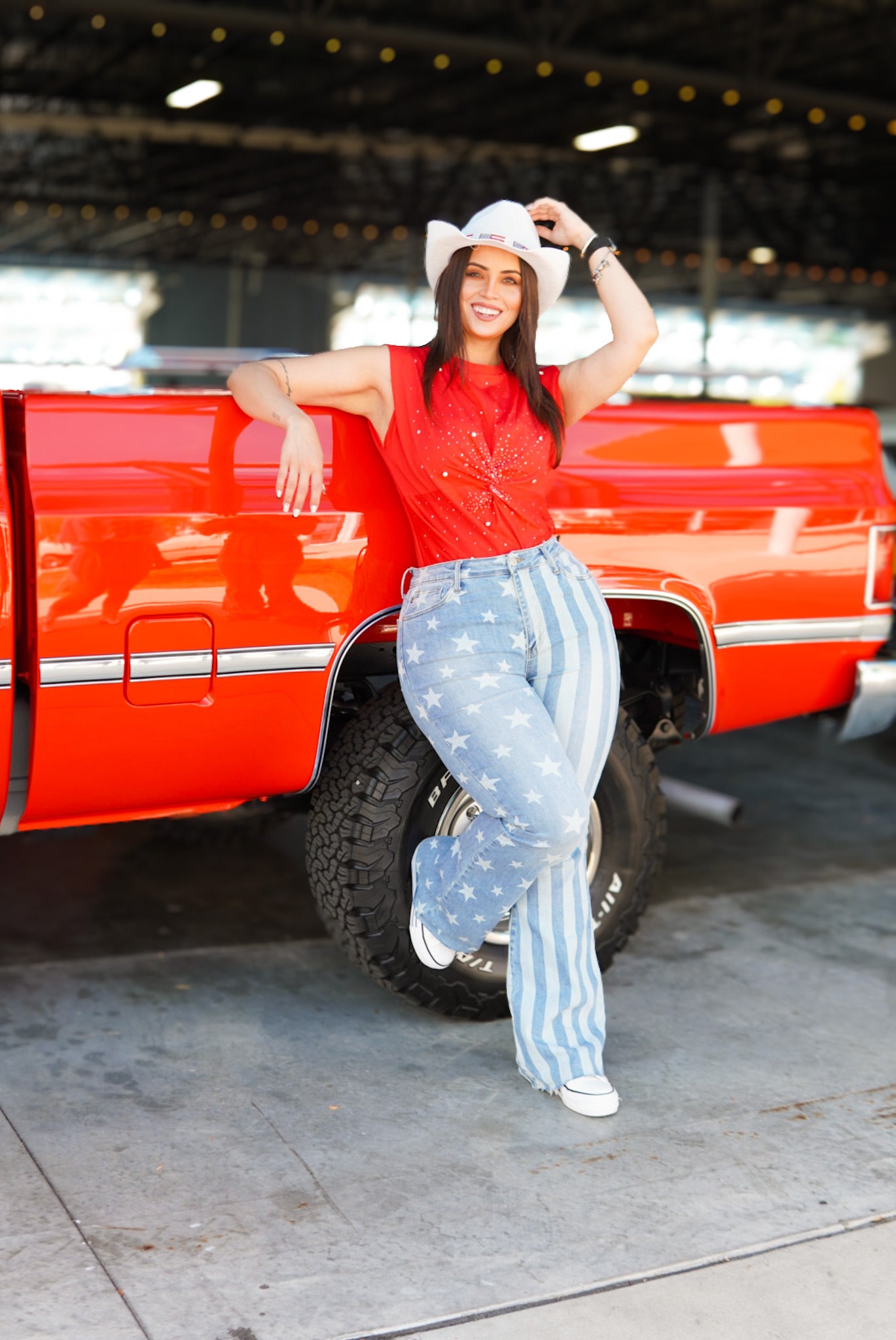 Sparkly USA Graphic V-Neck Tee-130 Graphic Tees-Heathered Boho-Heathered Boho Boutique, Women's Fashion and Accessories in Palmetto, FL