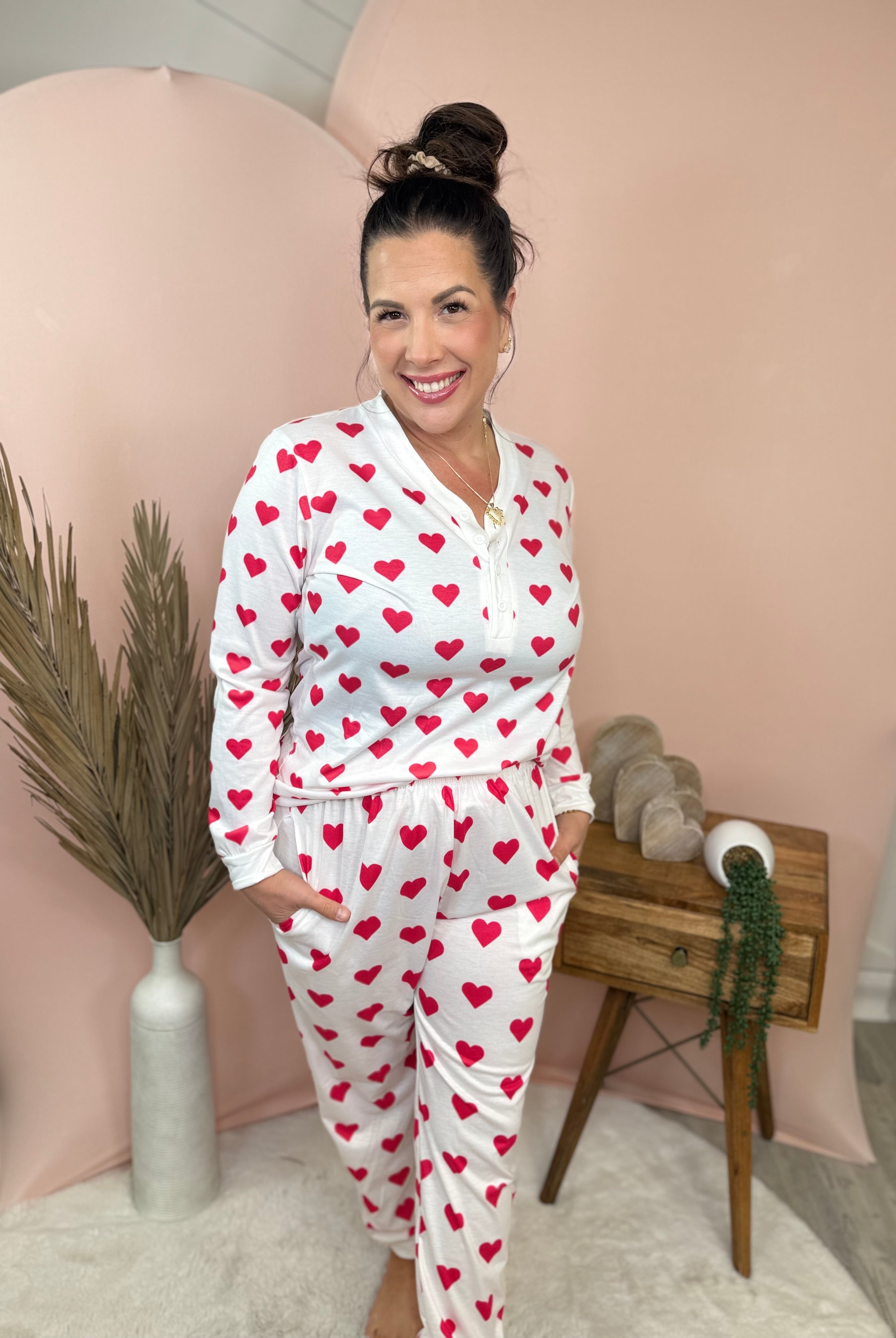 Oh Fresh Love Pajama Set-240 Activewear/Sets-Heathered Boho-Heathered Boho Boutique, Women's Fashion and Accessories in Palmetto, FL