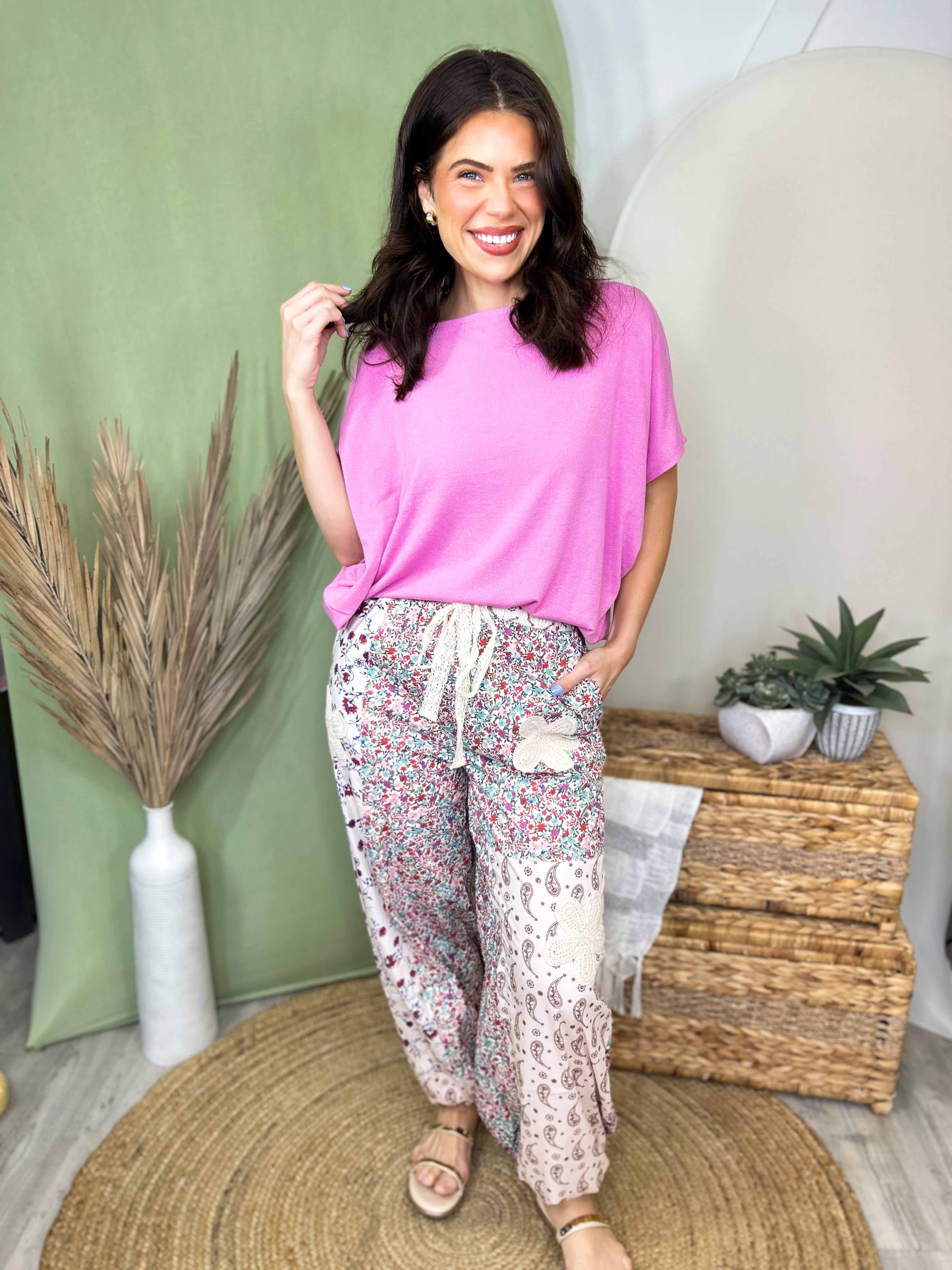 The Gypsy Garden Joggers-150 PANTS-HEIMISH-Heathered Boho Boutique, Women's Fashion and Accessories in Palmetto, FL