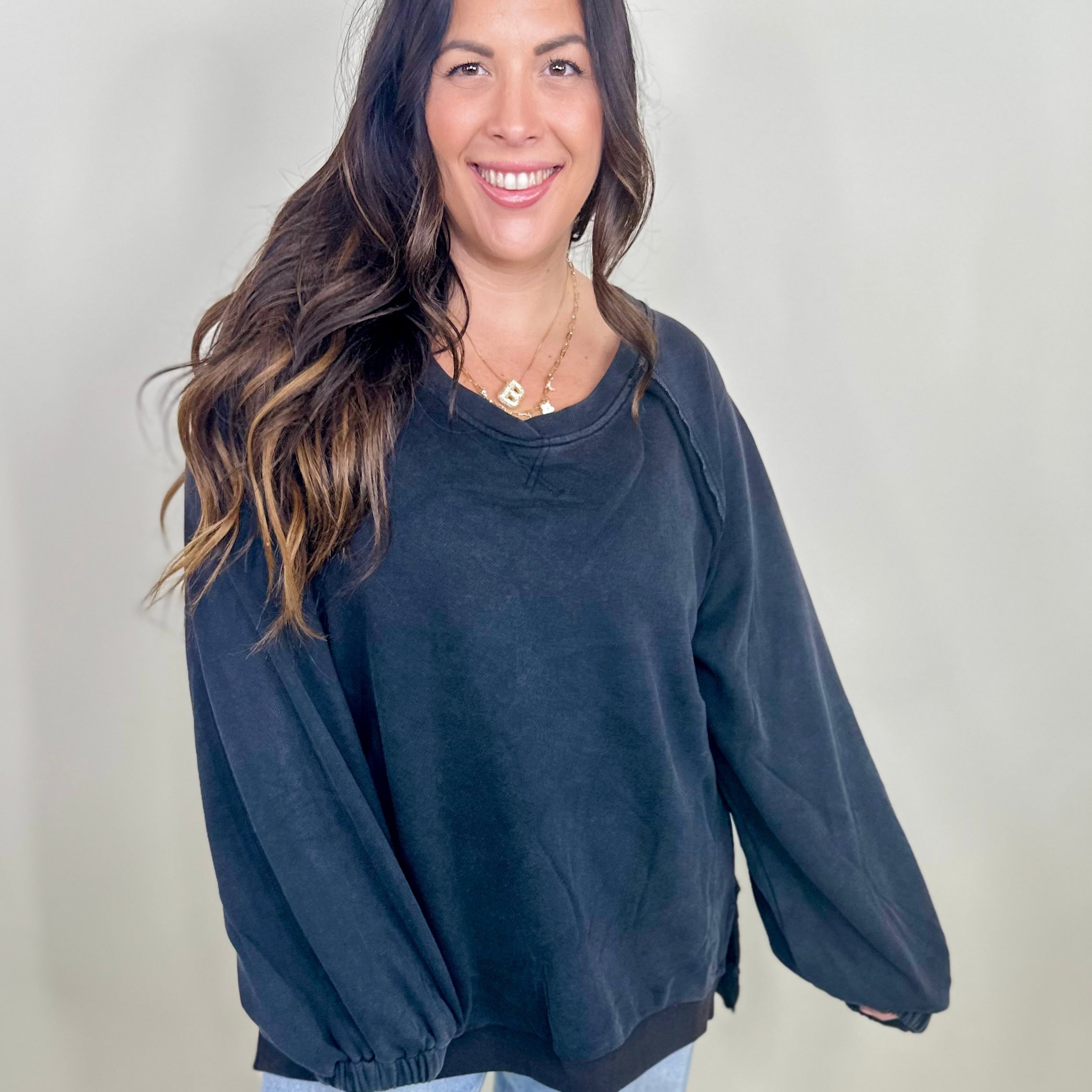 RESTOCK : Got Your Back Long Sleeve Top-120 Long Sleeve Tops-Pol-Heathered Boho Boutique, Women's Fashion and Accessories in Palmetto, FL