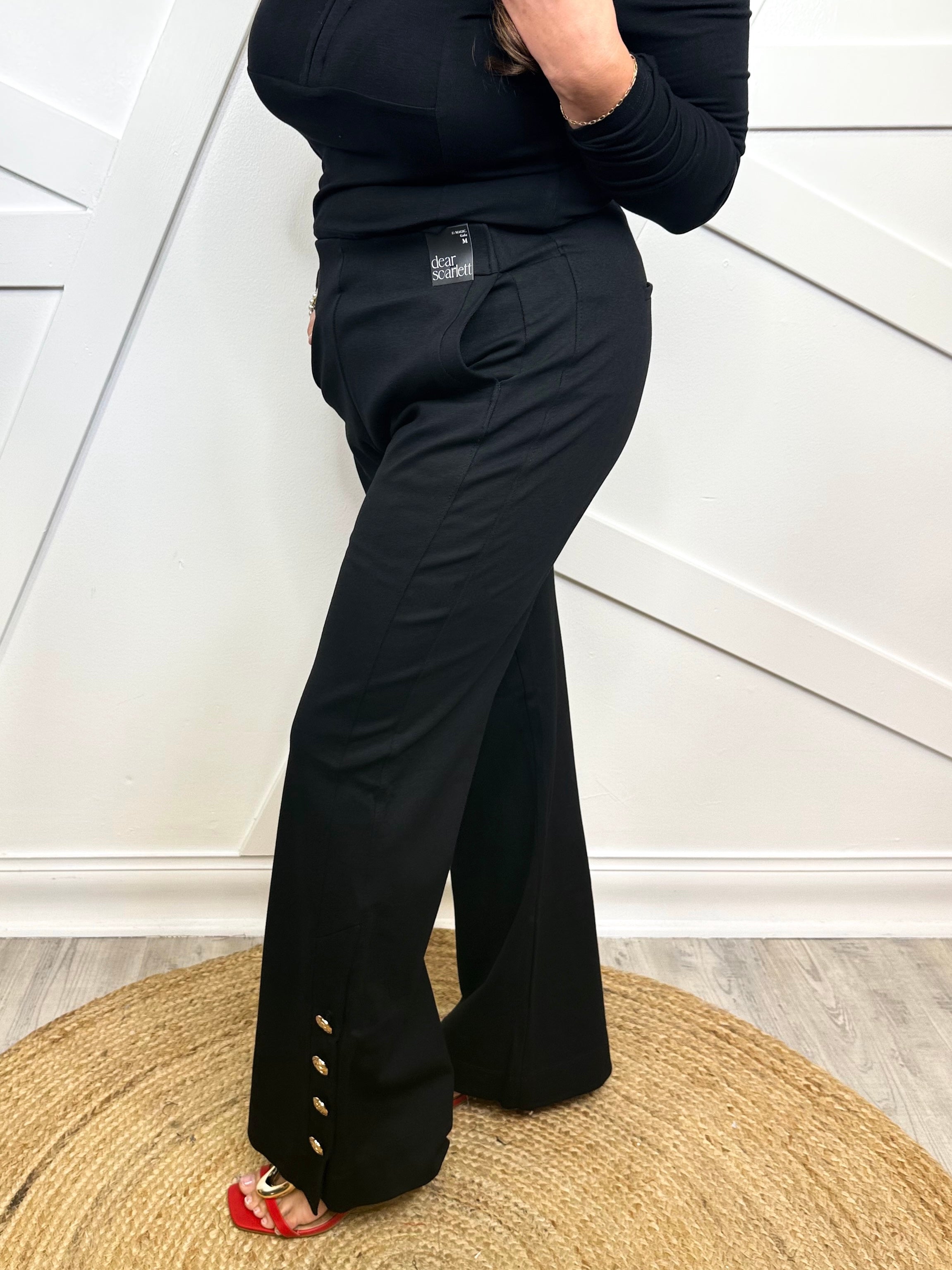 Restock: Gala Pants - Black-150 PANTS-DEAR SCARLETT-Heathered Boho Boutique, Women's Fashion and Accessories in Palmetto, FL