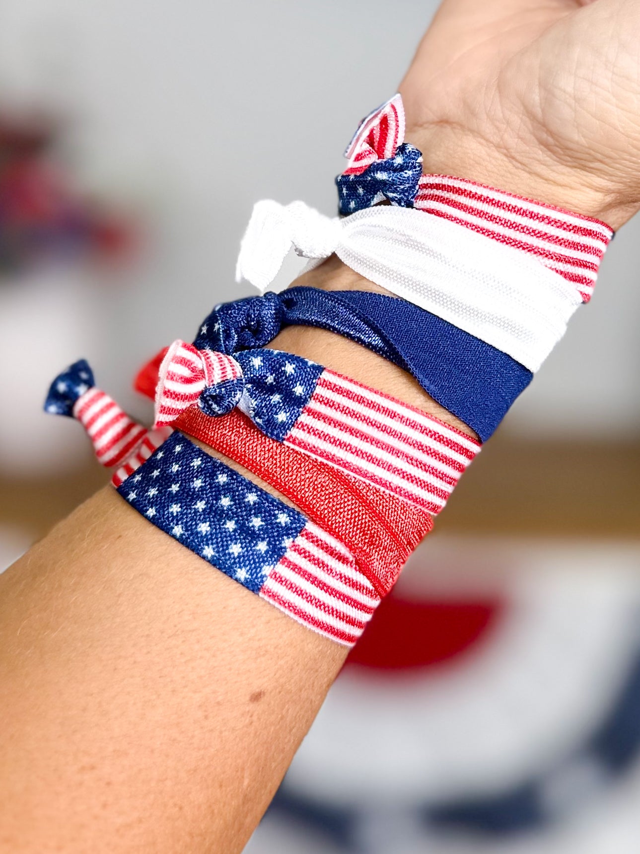 American Flag Hair Tie Set-340 Other Accessories-Funteze-Heathered Boho Boutique, Women's Fashion and Accessories in Palmetto, FL