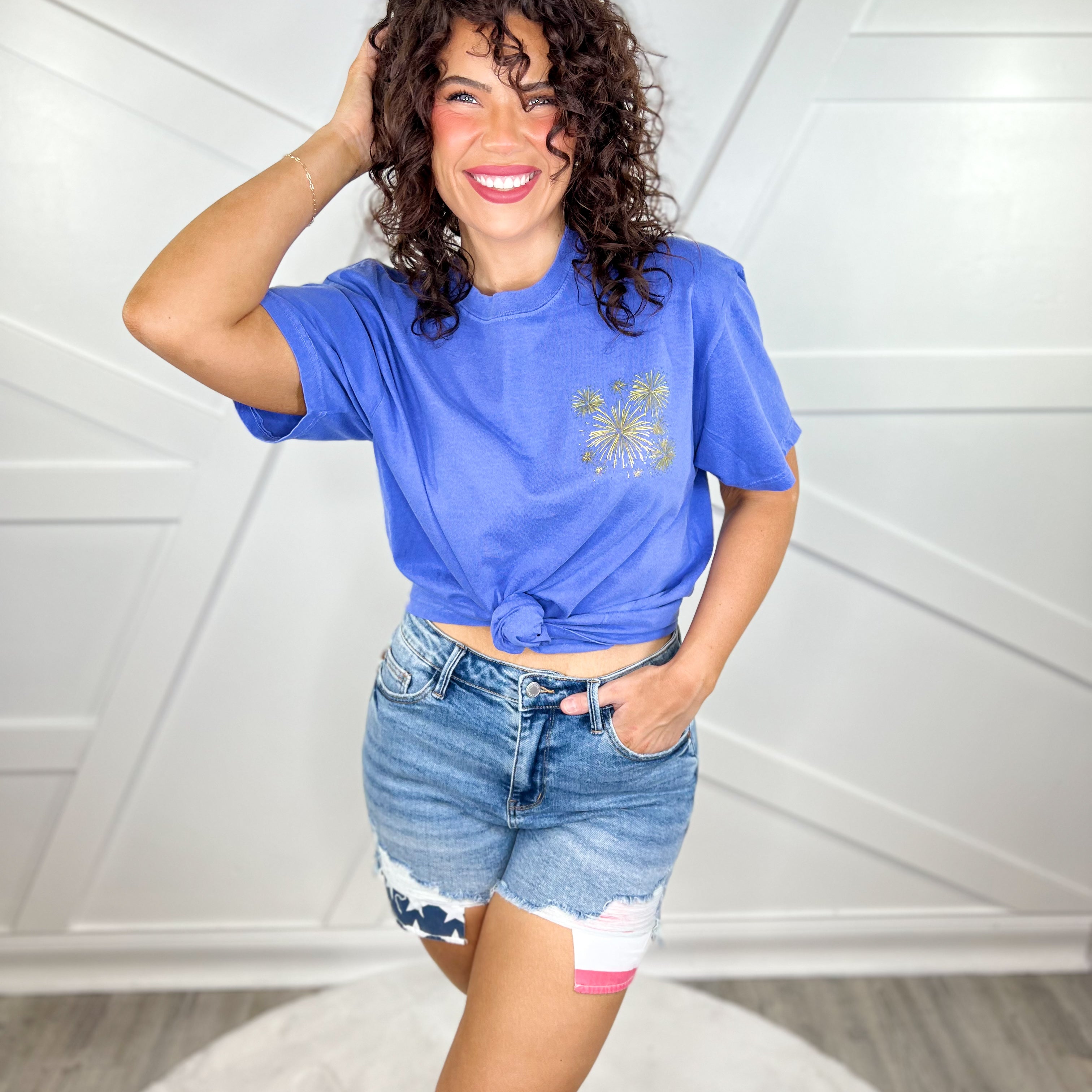 American Way Shorts by Judy Blue-160 shorts-Judy Blue-Heathered Boho Boutique, Women's Fashion and Accessories in Palmetto, FL