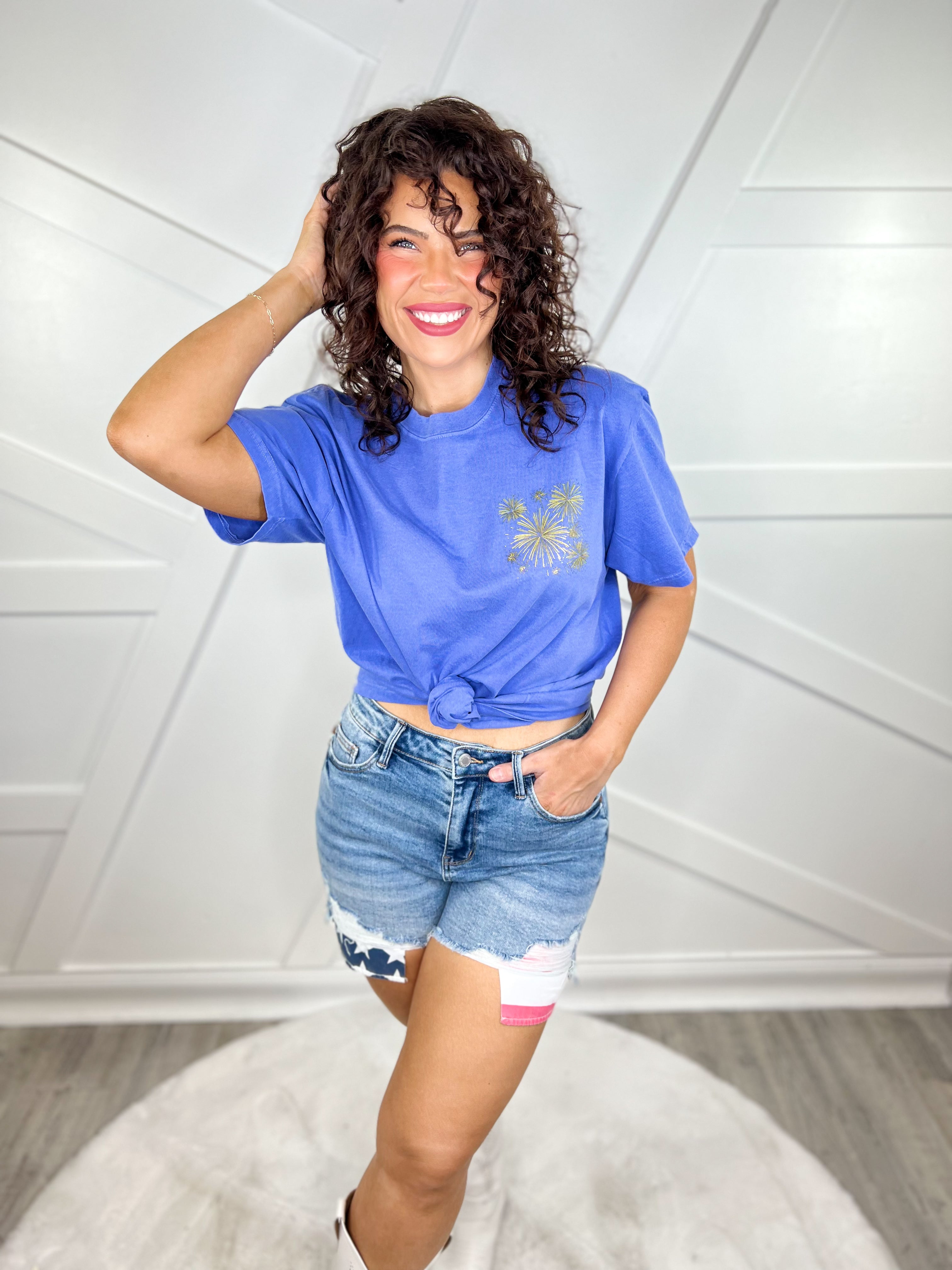 Custom Red White and Boho Graphic Tee-130 Graphic Tees-Heathered Boho-Heathered Boho Boutique, Women's Fashion and Accessories in Palmetto, FL