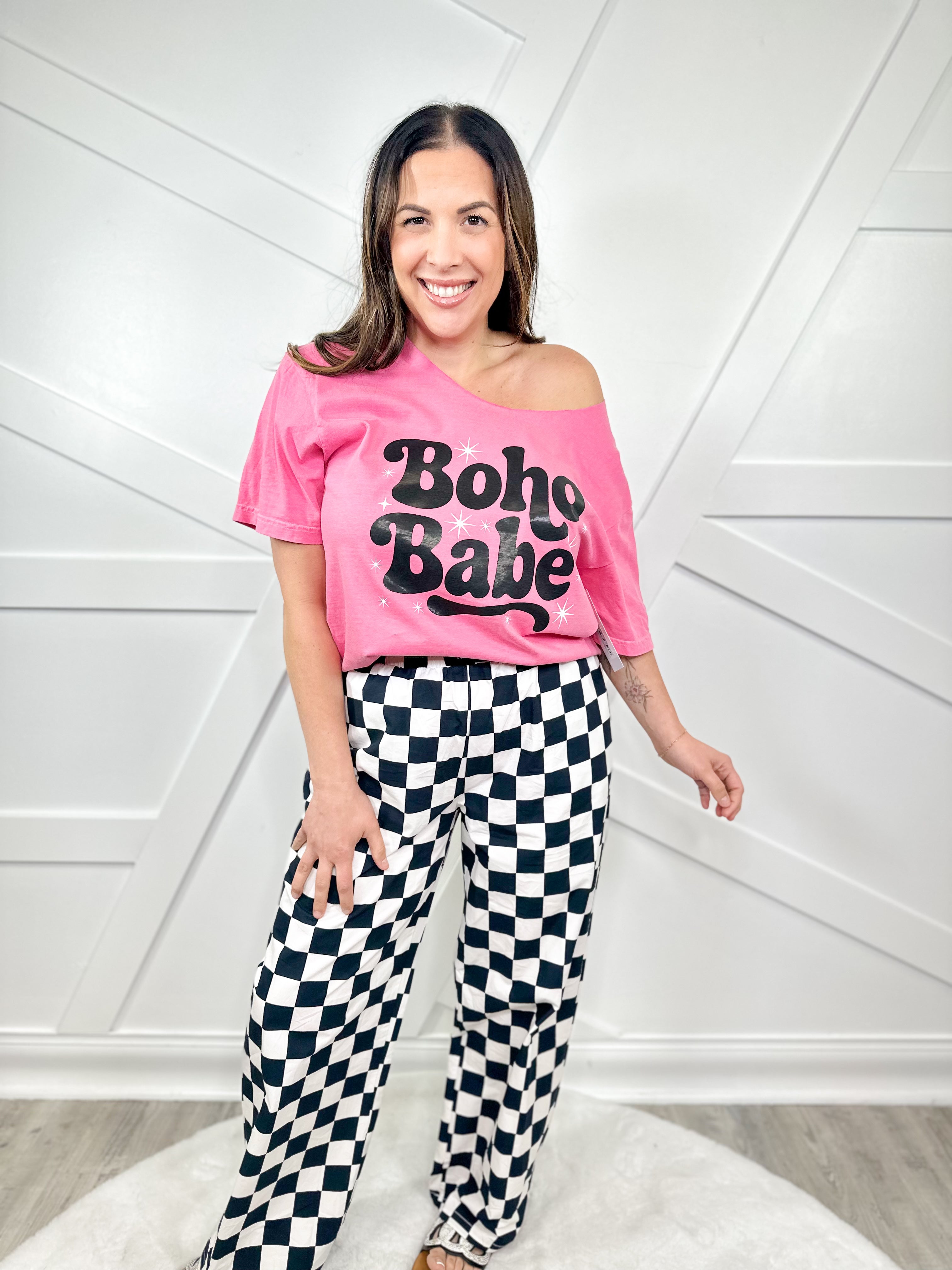 Custom Cut Boho Babes Graphic Tee - Crunchberry-130 Graphic Tees-Heathered Boho-Heathered Boho Boutique, Women's Fashion and Accessories in Palmetto, FL