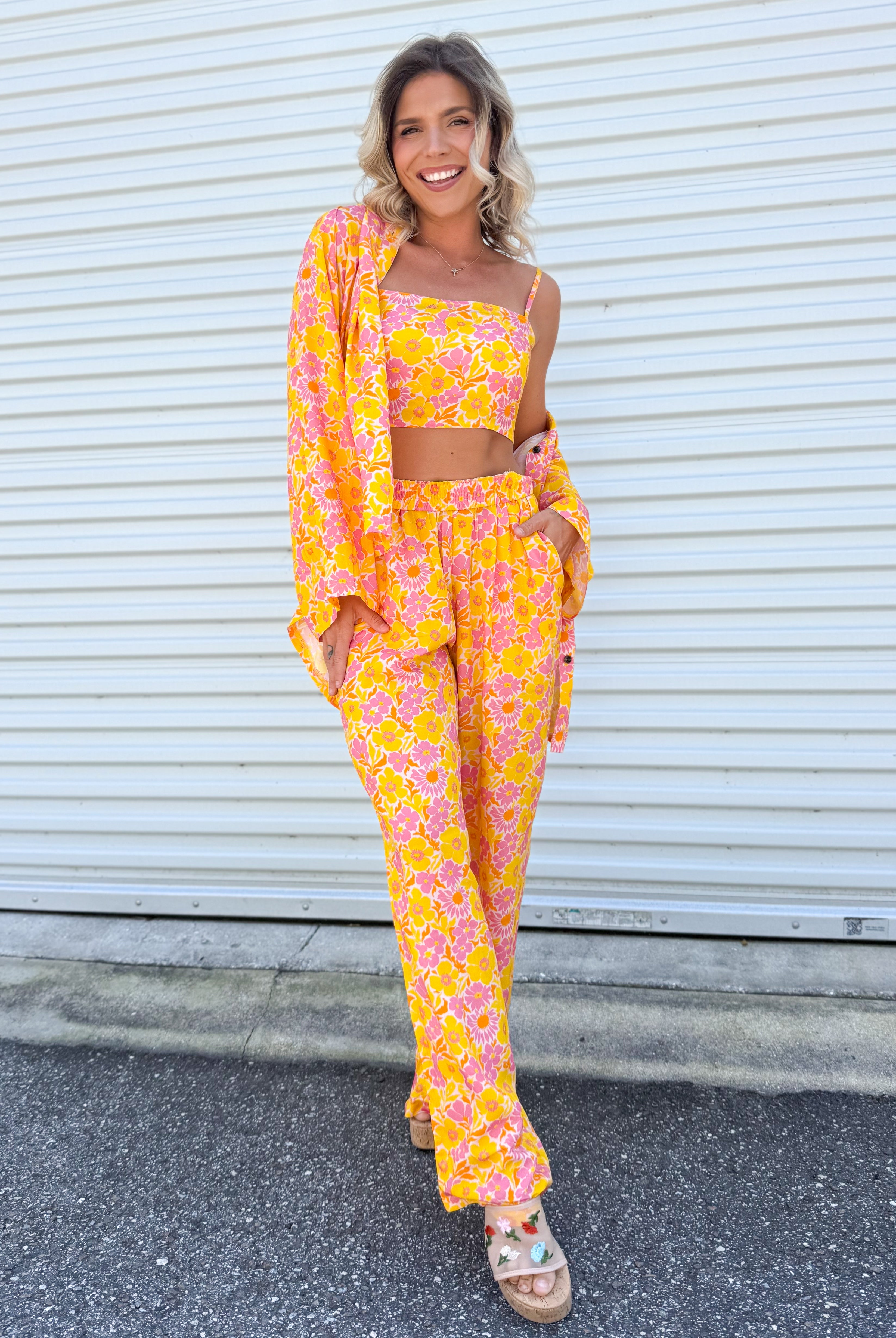 PINK LEMONADE SUMMER SET-240 Activewear/Sets-Blakeley Designs-Heathered Boho Boutique, Women's Fashion and Accessories in Palmetto, FL