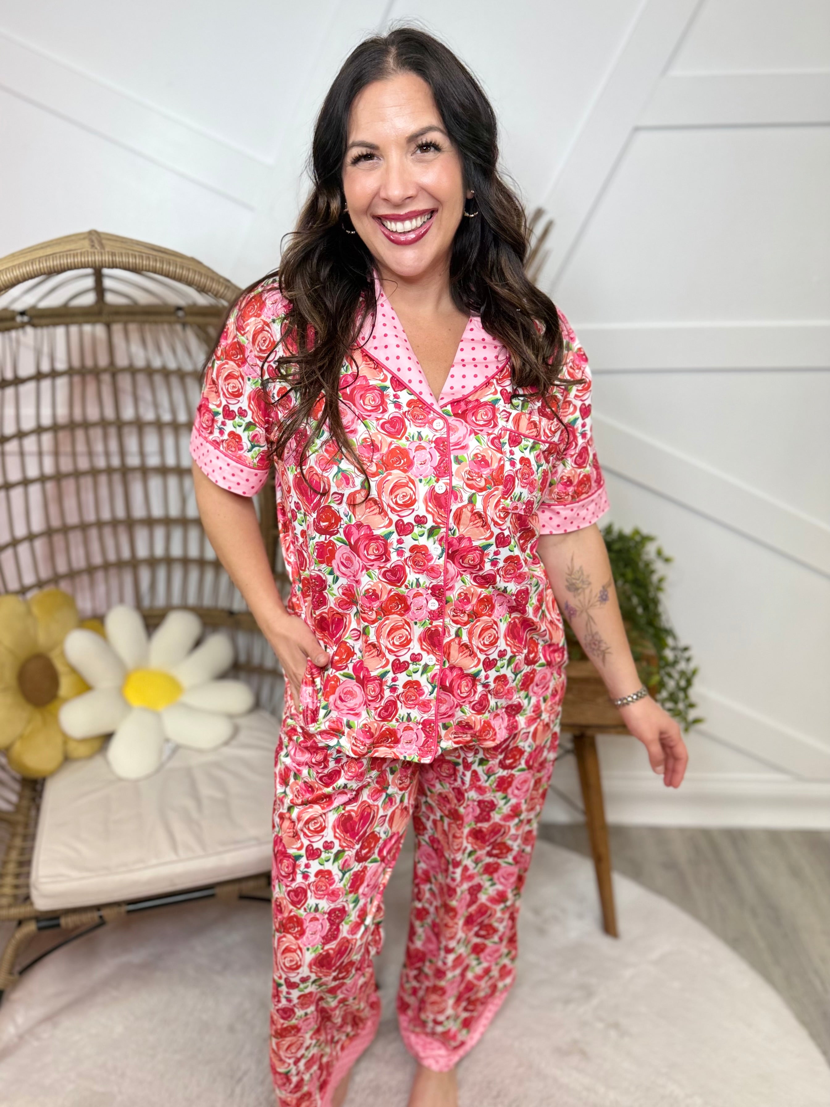 Love Luxe PJ Set-240 ACTIVEWEAR/SETS-Blakeley-Heathered Boho Boutique, Women's Fashion and Accessories in Palmetto, FL