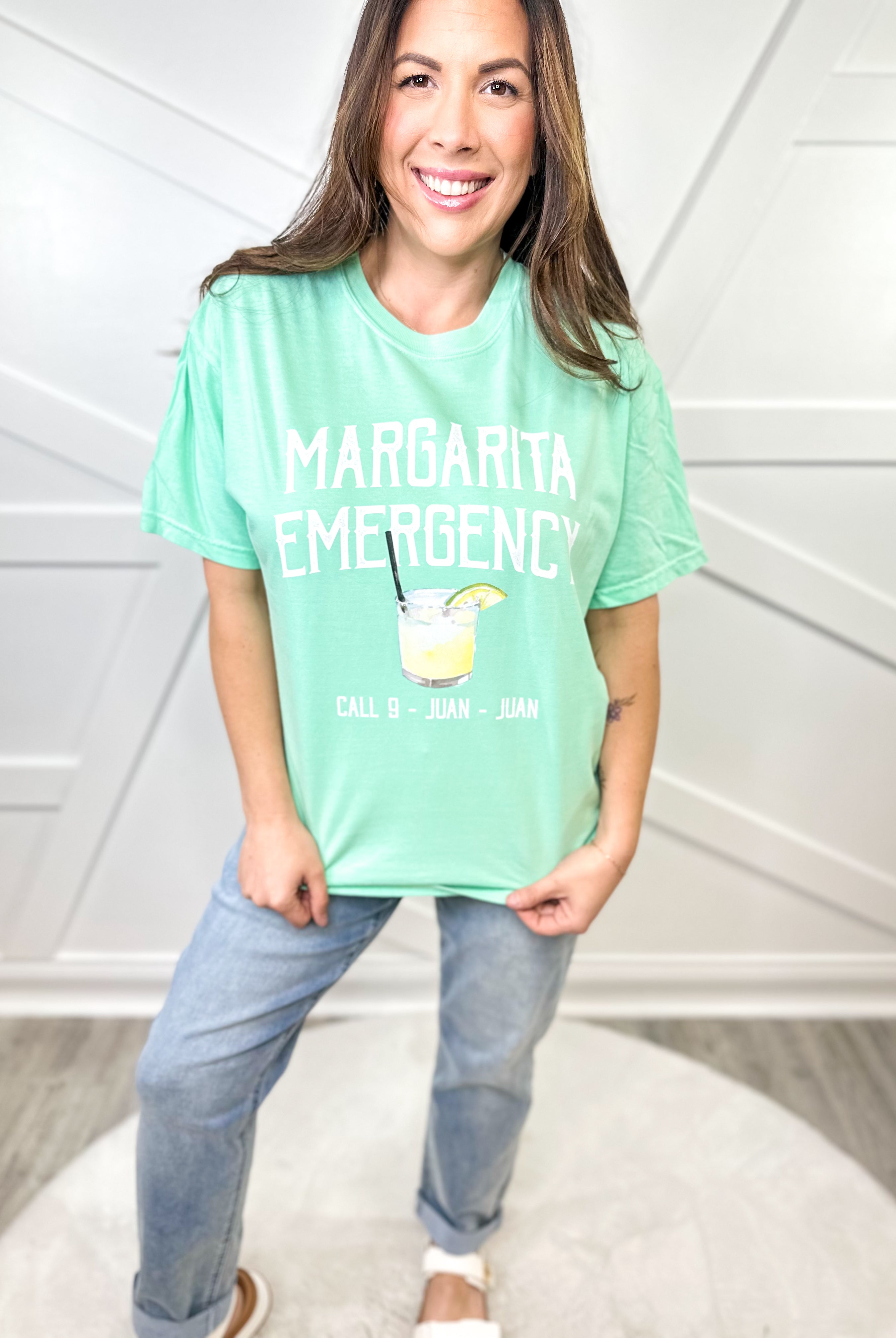 Margarita Emergency Graphic Tee - Island Reef-130 Graphic Tees-Heathered Boho-Heathered Boho Boutique, Women's Fashion and Accessories in Palmetto, FL
