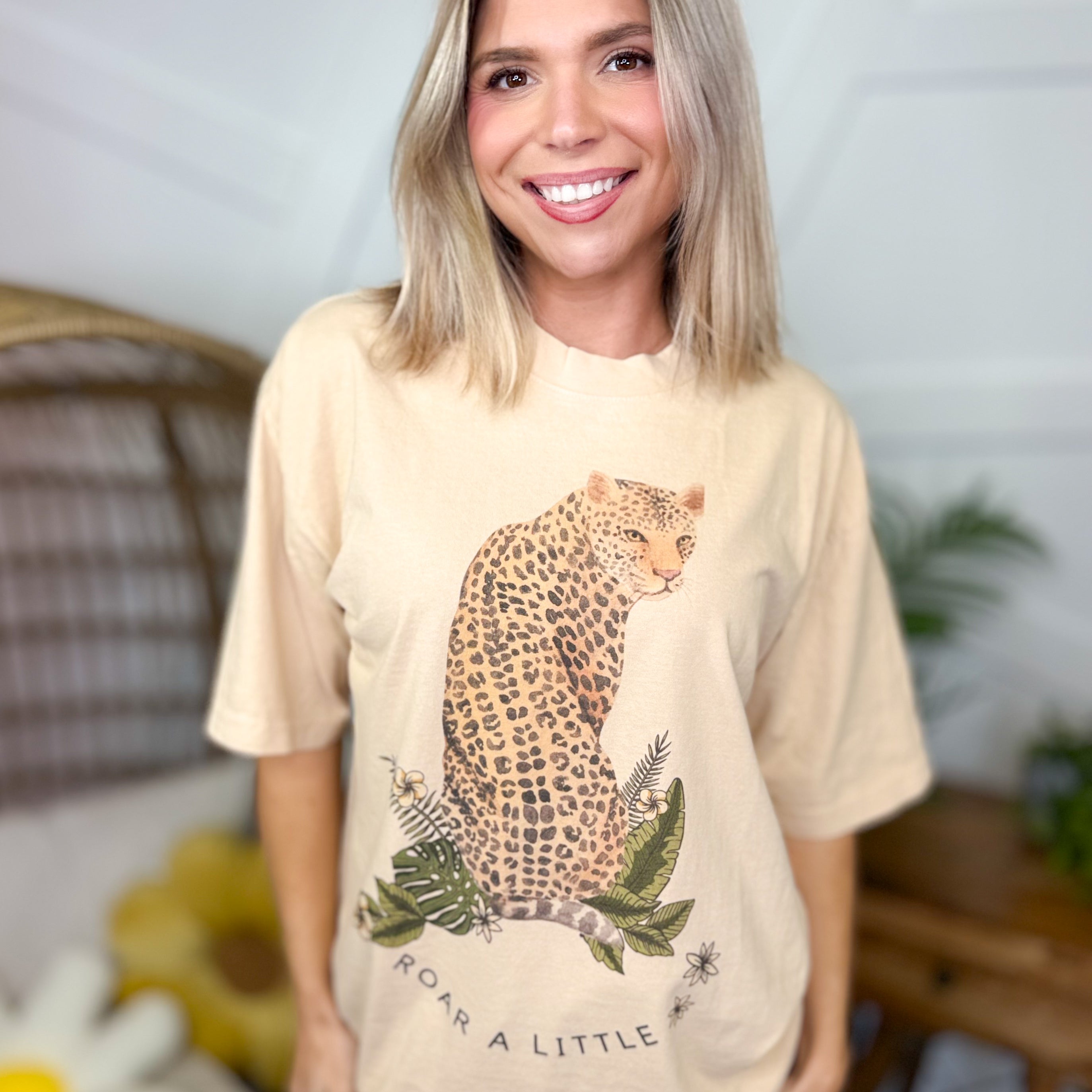 Roar a Little Graphic Tee-130 Graphic Tees-JADE BY JANE-Heathered Boho Boutique, Women's Fashion and Accessories in Palmetto, FL