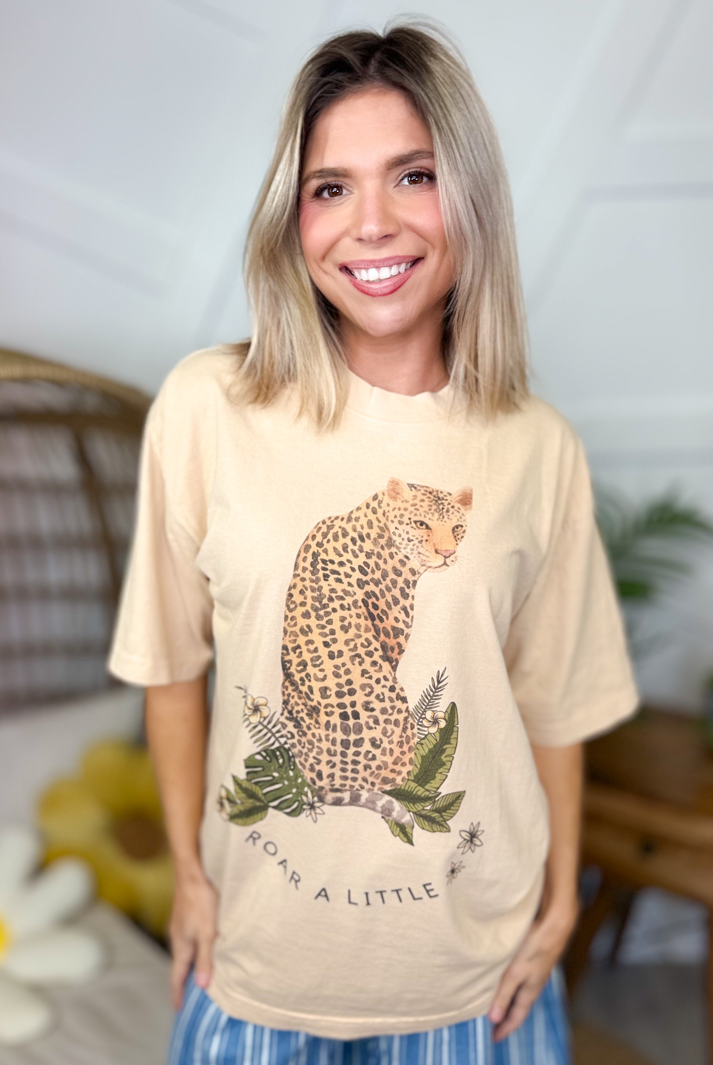 Roar a Little Graphic Tee-130 Graphic Tees-JADE BY JANE-Heathered Boho Boutique, Women's Fashion and Accessories in Palmetto, FL