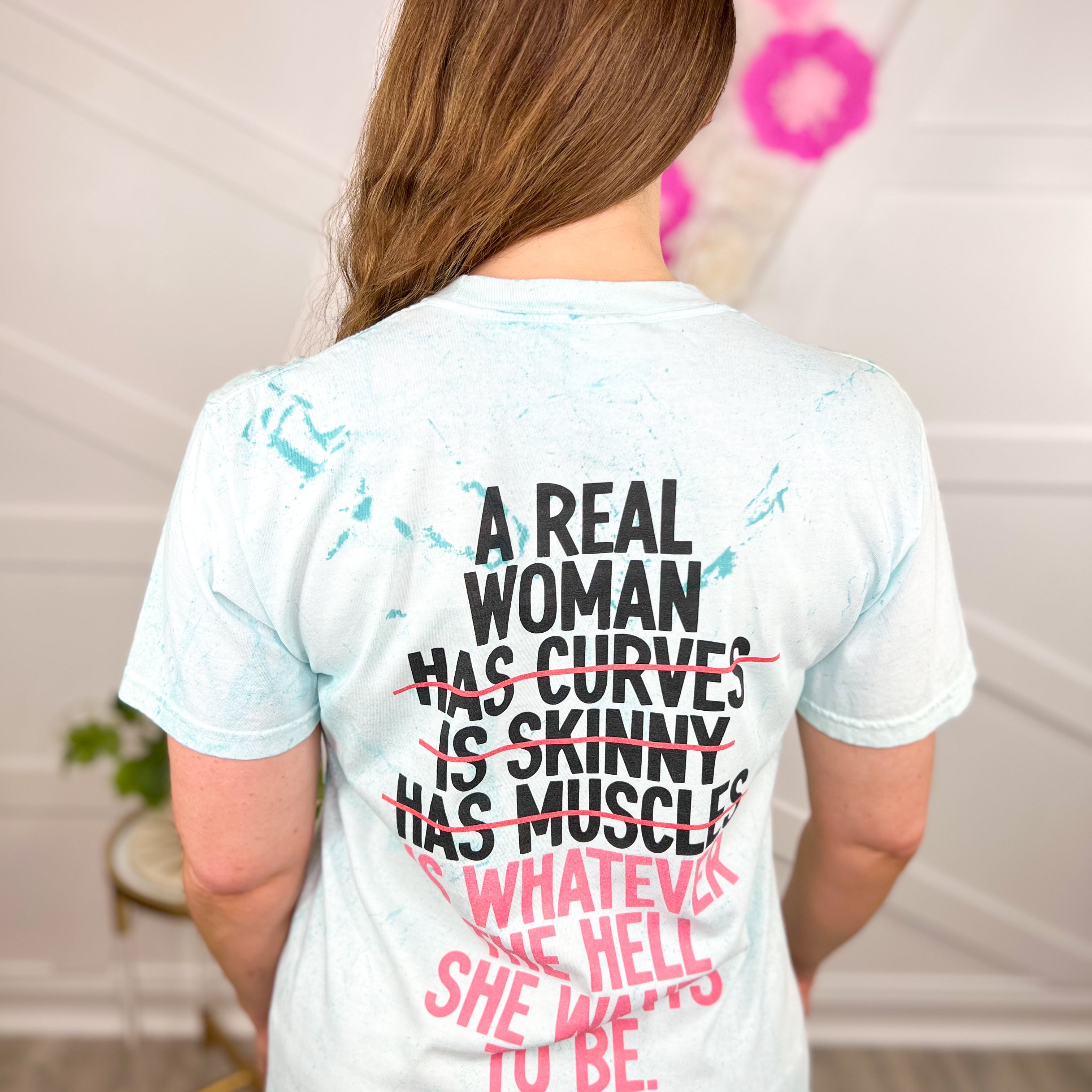 A Real Woman Graphic Tee-130 Graphic Tees-Heathered Boho-Heathered Boho Boutique, Women's Fashion and Accessories in Palmetto, FL