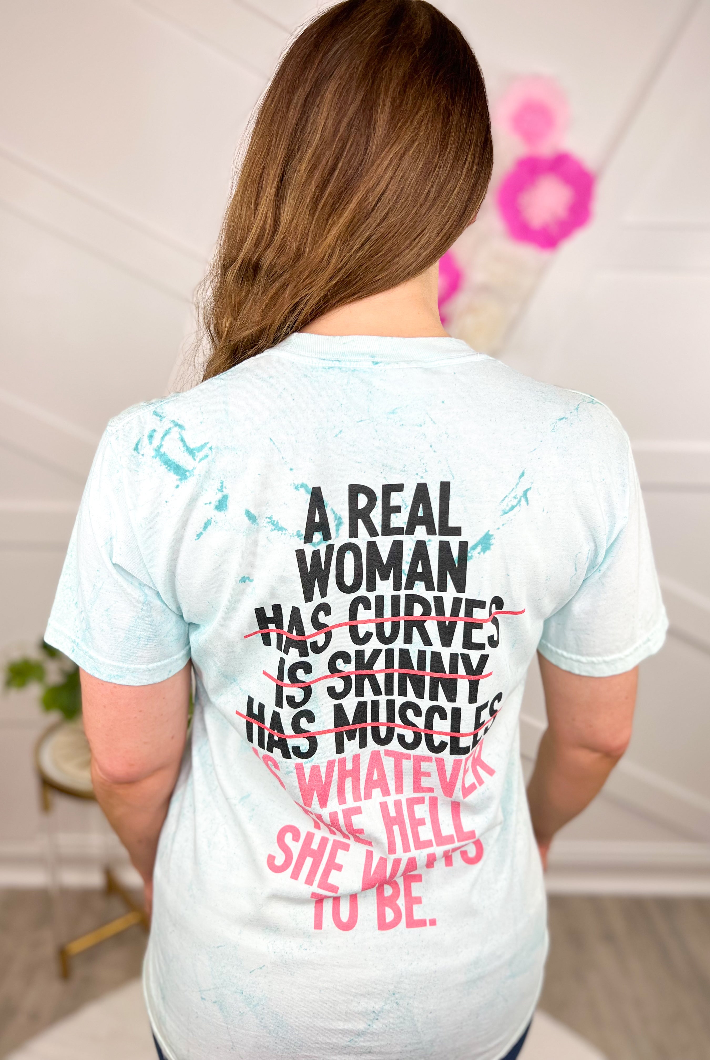 A Real Woman Graphic Tee-130 Graphic Tees-Heathered Boho-Heathered Boho Boutique, Women's Fashion and Accessories in Palmetto, FL