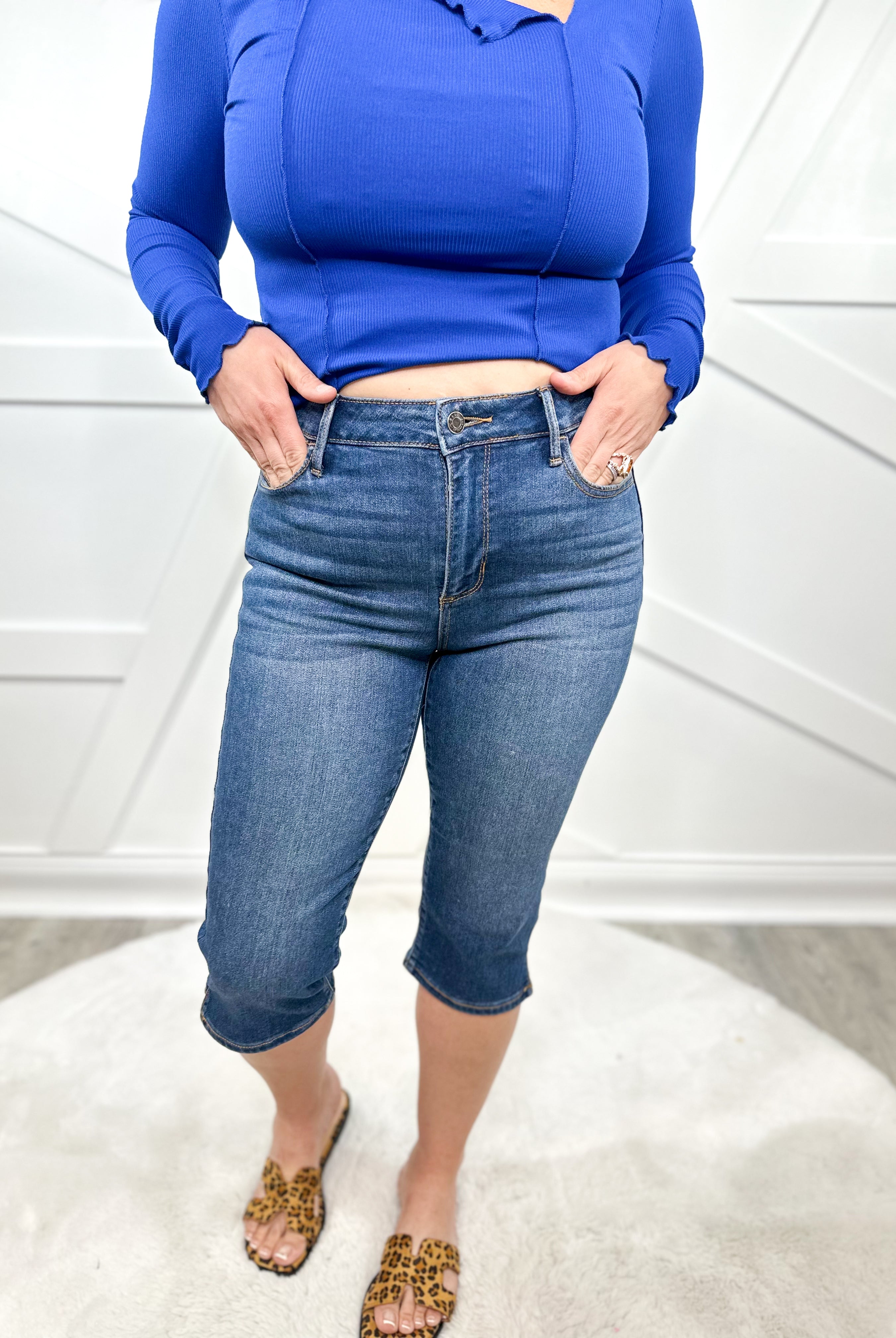 Forever and Always Capris-190 JEANS-Cello-Heathered Boho Boutique, Women's Fashion and Accessories in Palmetto, FL