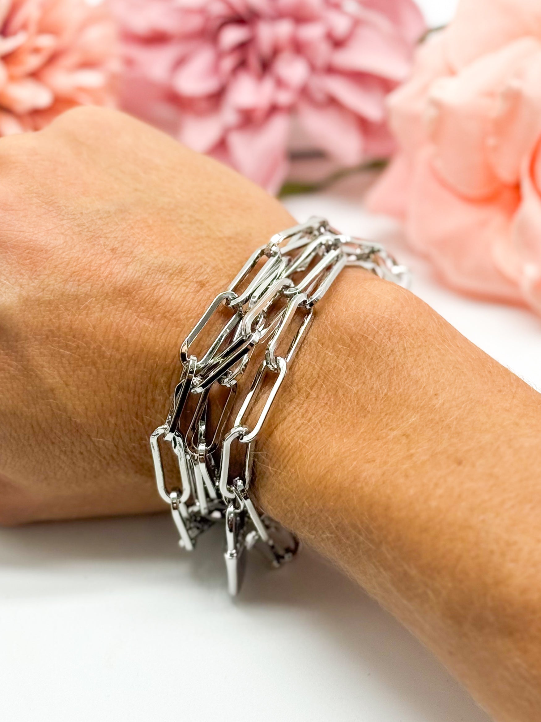 Paper Clip Lock Bracelet-310 Jewelry-JOSEPH ANTHONY NY, INC.-Heathered Boho Boutique, Women's Fashion and Accessories in Palmetto, FL