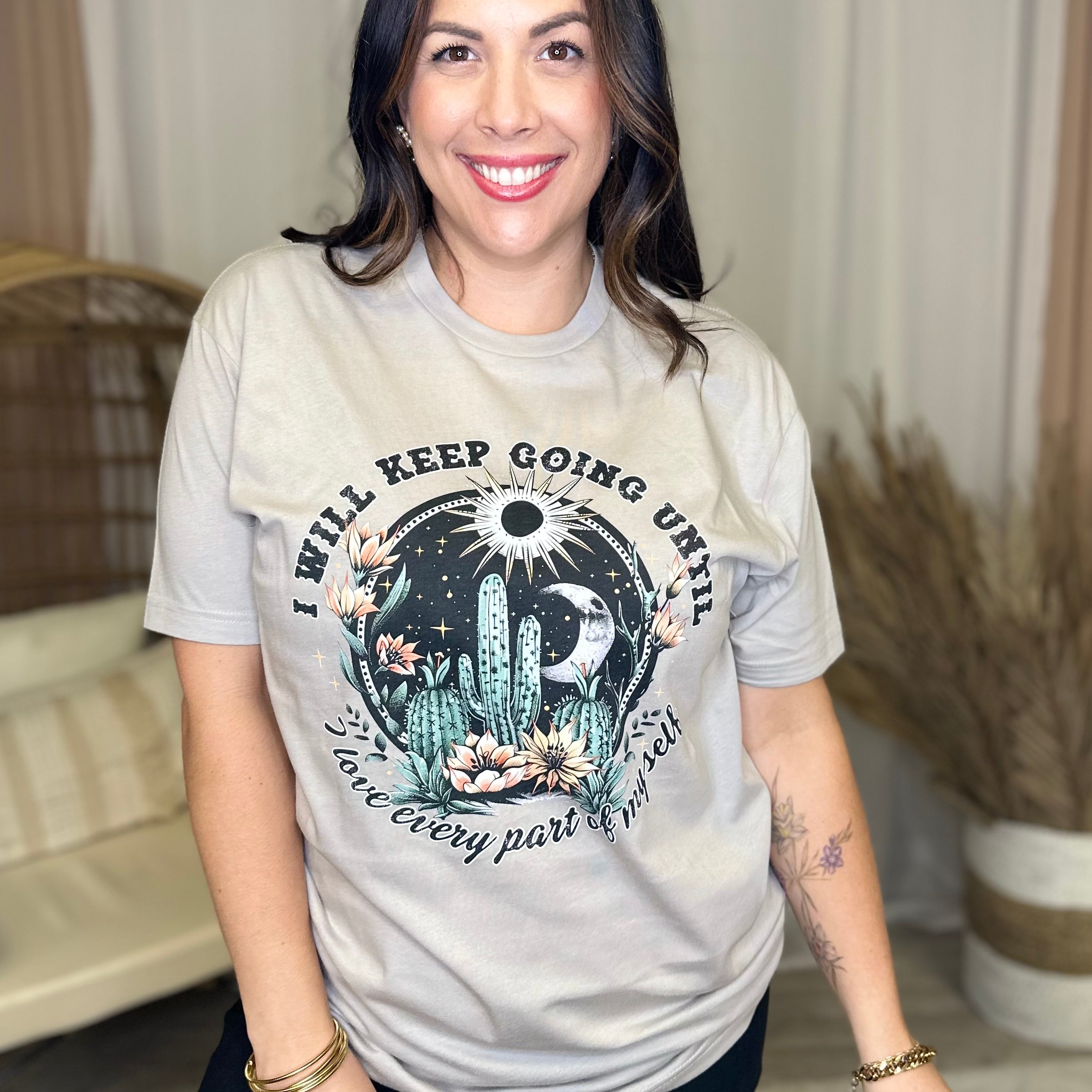 I Will Keep Going Graphic Tee-130 Graphic Tees-Heathered Boho-Heathered Boho Boutique, Women's Fashion and Accessories in Palmetto, FL