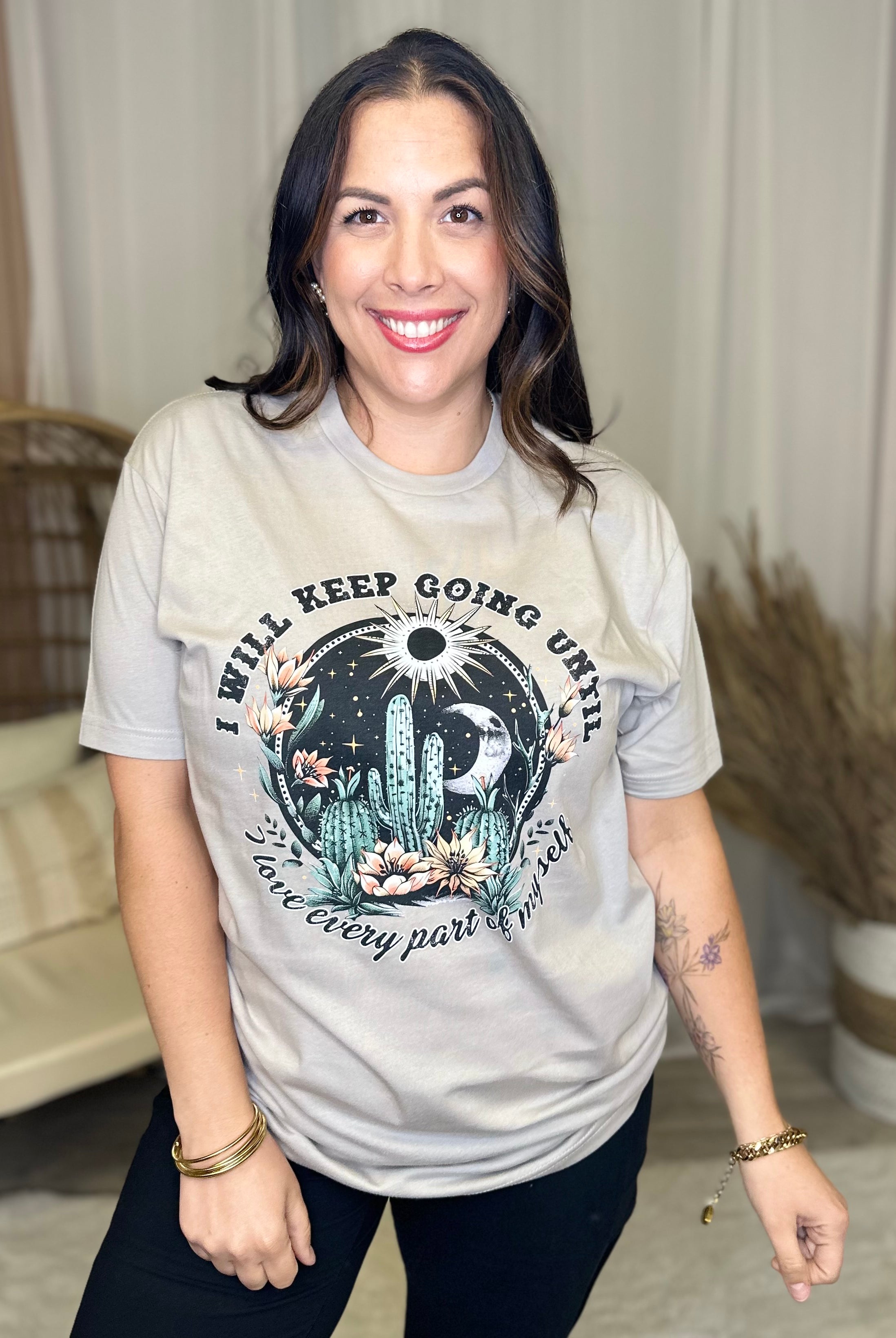 I Will Keep Going Graphic Tee-130 Graphic Tees-Heathered Boho-Heathered Boho Boutique, Women's Fashion and Accessories in Palmetto, FL