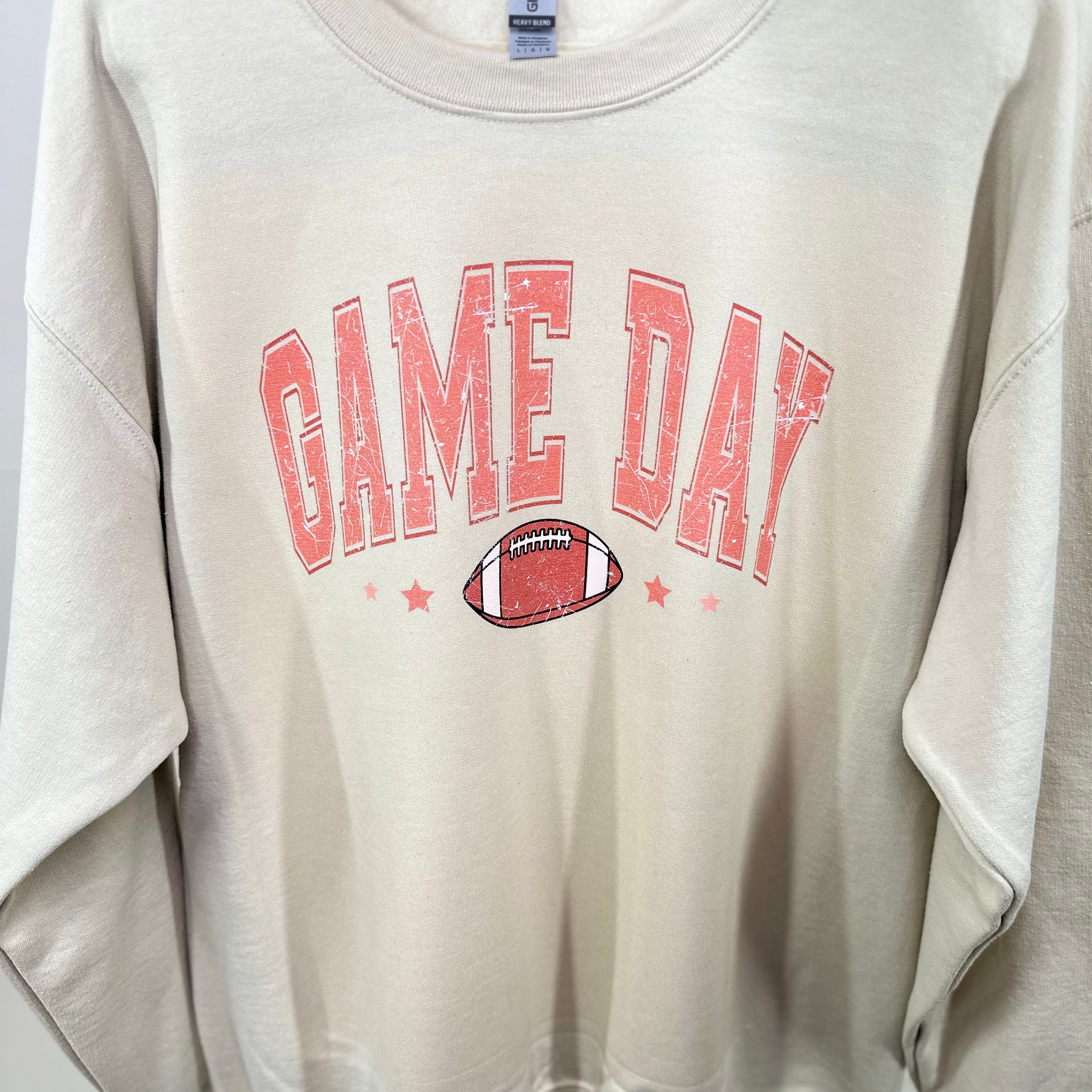 Preppy Game Day Football Graphic Sweatshirt-130 Graphic Tees-Heathered Boho-Heathered Boho Boutique, Women's Fashion and Accessories in Palmetto, FL