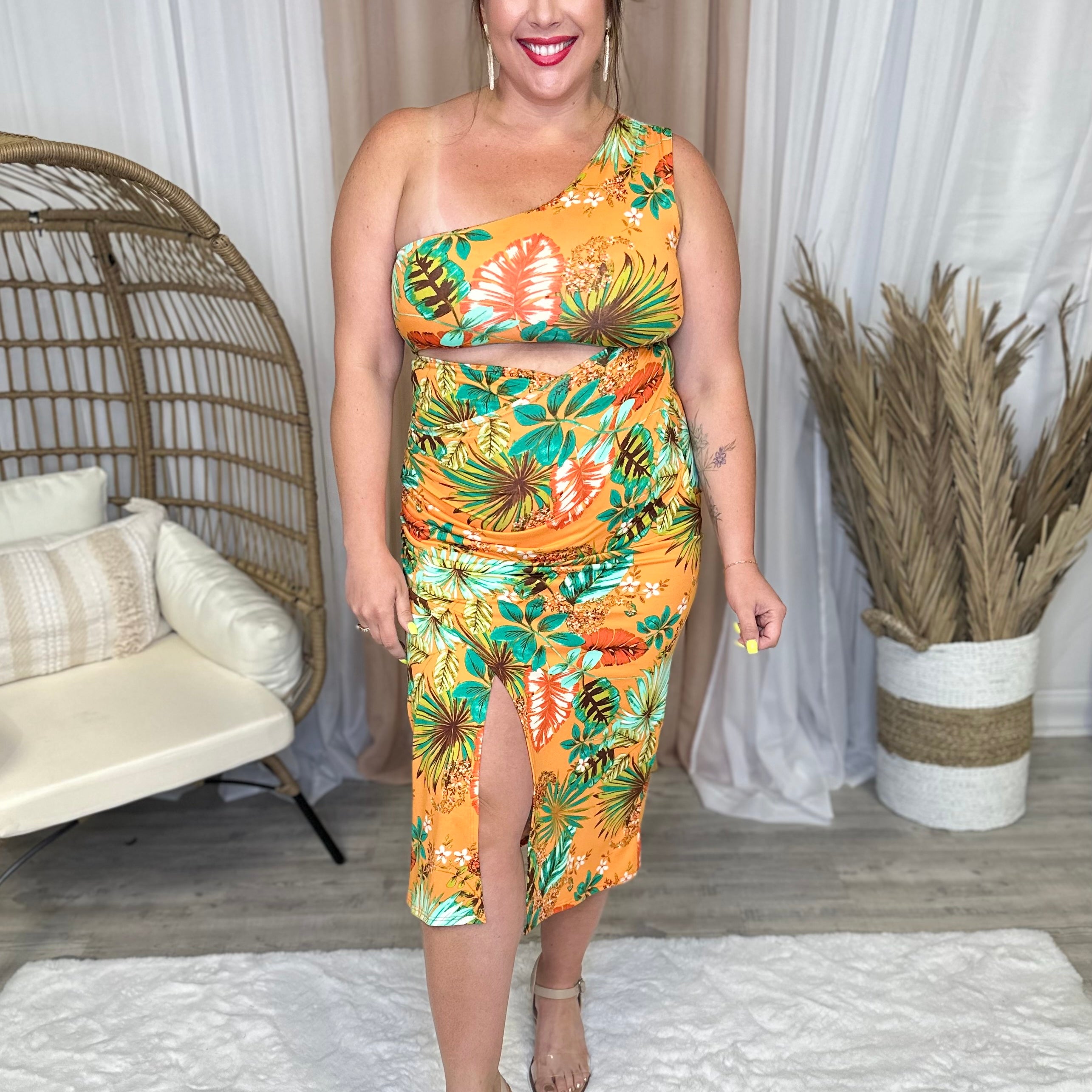 Tropic Like It's Hot Dress-230 Dresses/Jumpsuits/Rompers-Eldridge-Heathered Boho Boutique, Women's Fashion and Accessories in Palmetto, FL