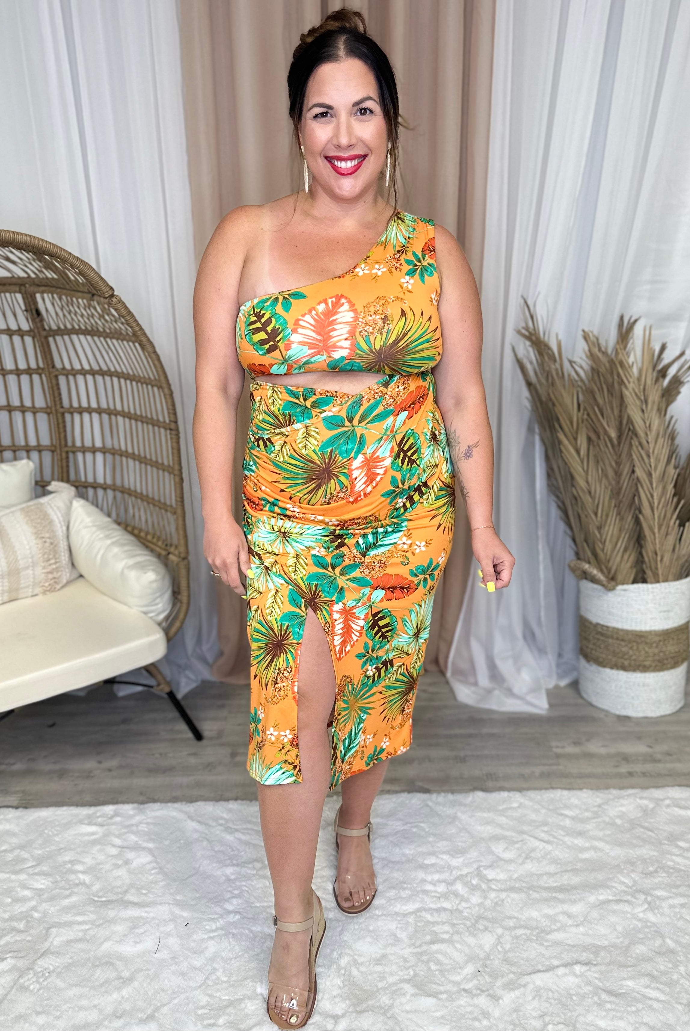 Tropic Like It's Hot Dress-230 Dresses/Jumpsuits/Rompers-Eldridge-Heathered Boho Boutique, Women's Fashion and Accessories in Palmetto, FL