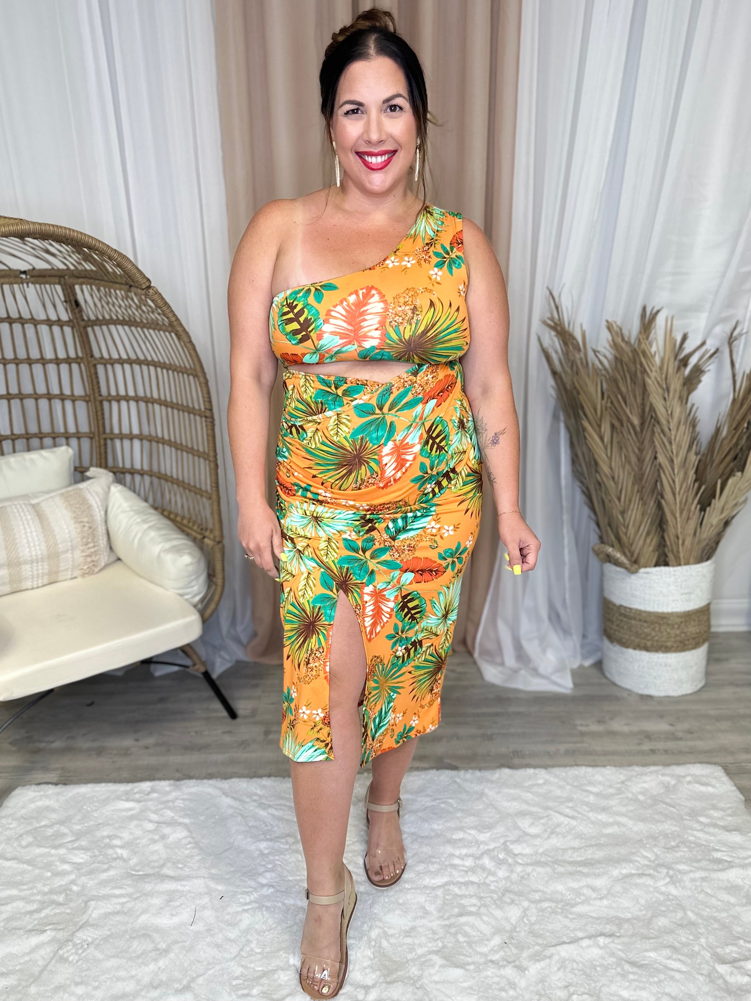 Tropic Like It's Hot Dress-230 Dresses/Jumpsuits/Rompers-Eldridge-Heathered Boho Boutique, Women's Fashion and Accessories in Palmetto, FL