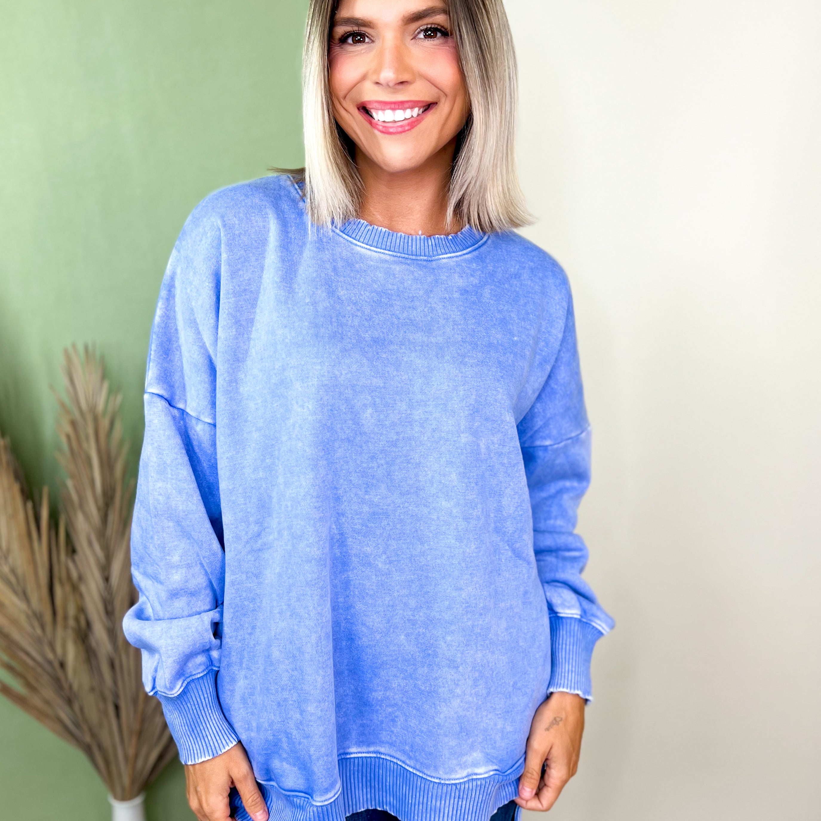 Restock: Picked Just for You Pullover-120 LONG SLEEVE TOPS-ZENANA-Heathered Boho Boutique, Women's Fashion and Accessories in Palmetto, FL
