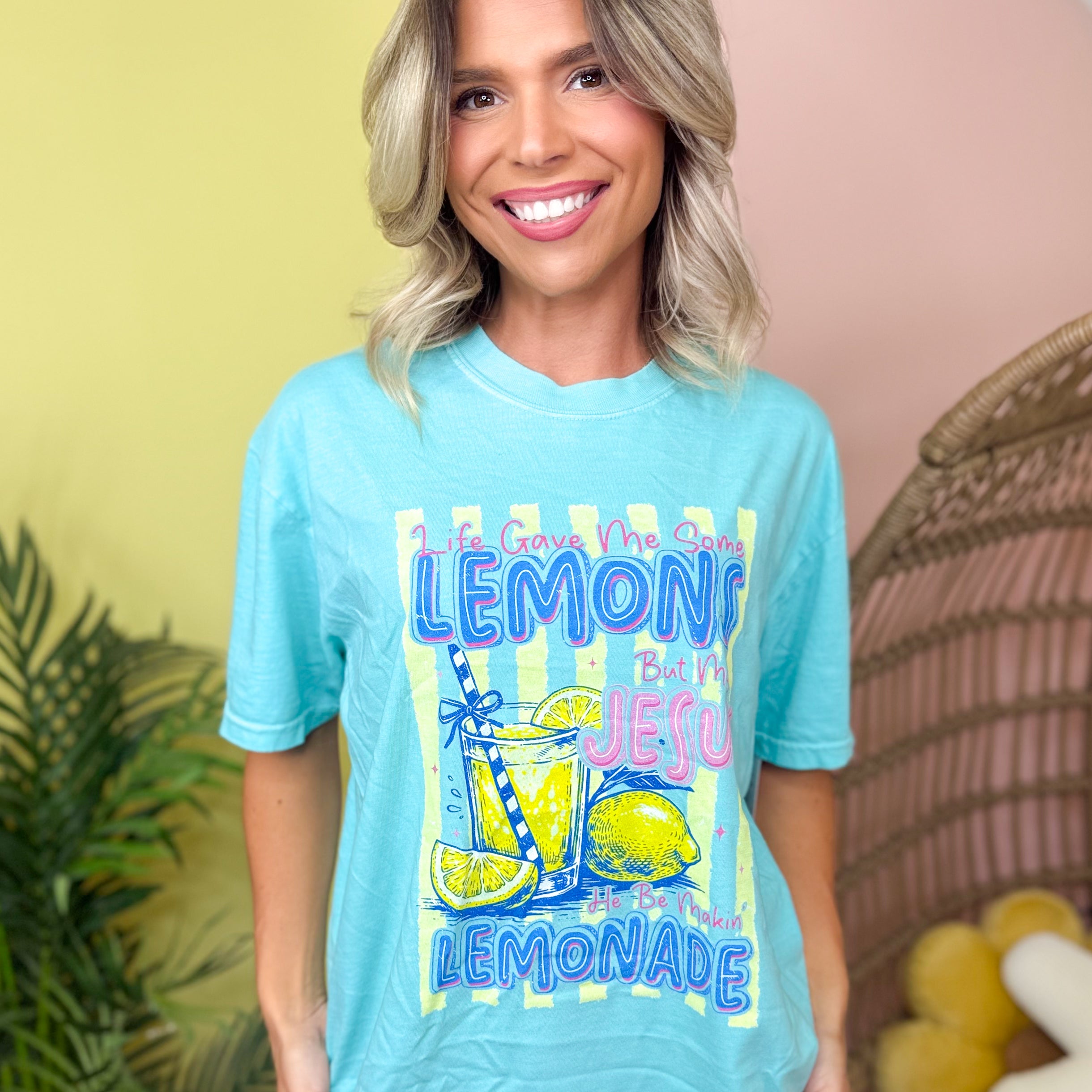 Gave Me Lemons Graphic Tee-130 Graphic Tees-Heathered Boho-Heathered Boho Boutique, Women's Fashion and Accessories in Palmetto, FL