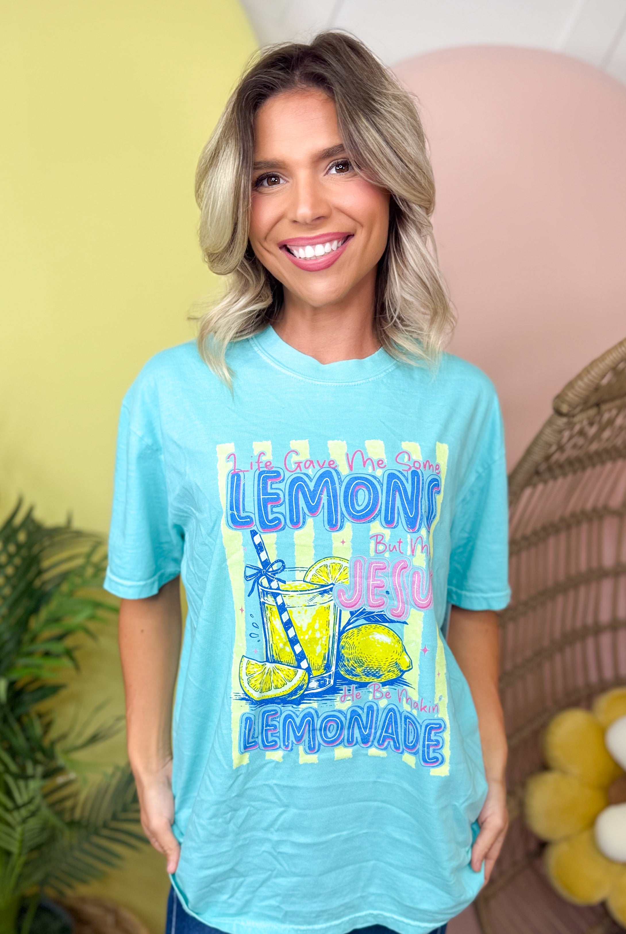 Gave Me Lemons Graphic Tee-130 Graphic Tees-Heathered Boho-Heathered Boho Boutique, Women's Fashion and Accessories in Palmetto, FL