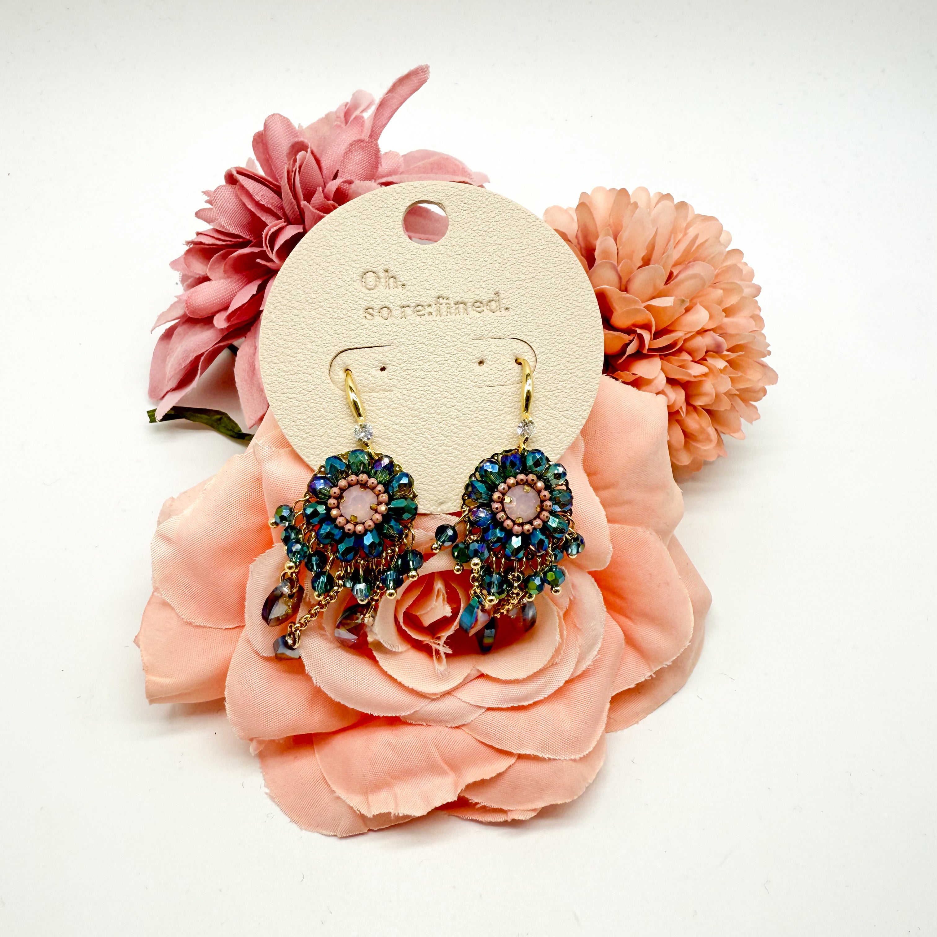 Dew Drop Flower Earrings-340 Other Accessories-Fincony-Heathered Boho Boutique, Women's Fashion and Accessories in Palmetto, FL