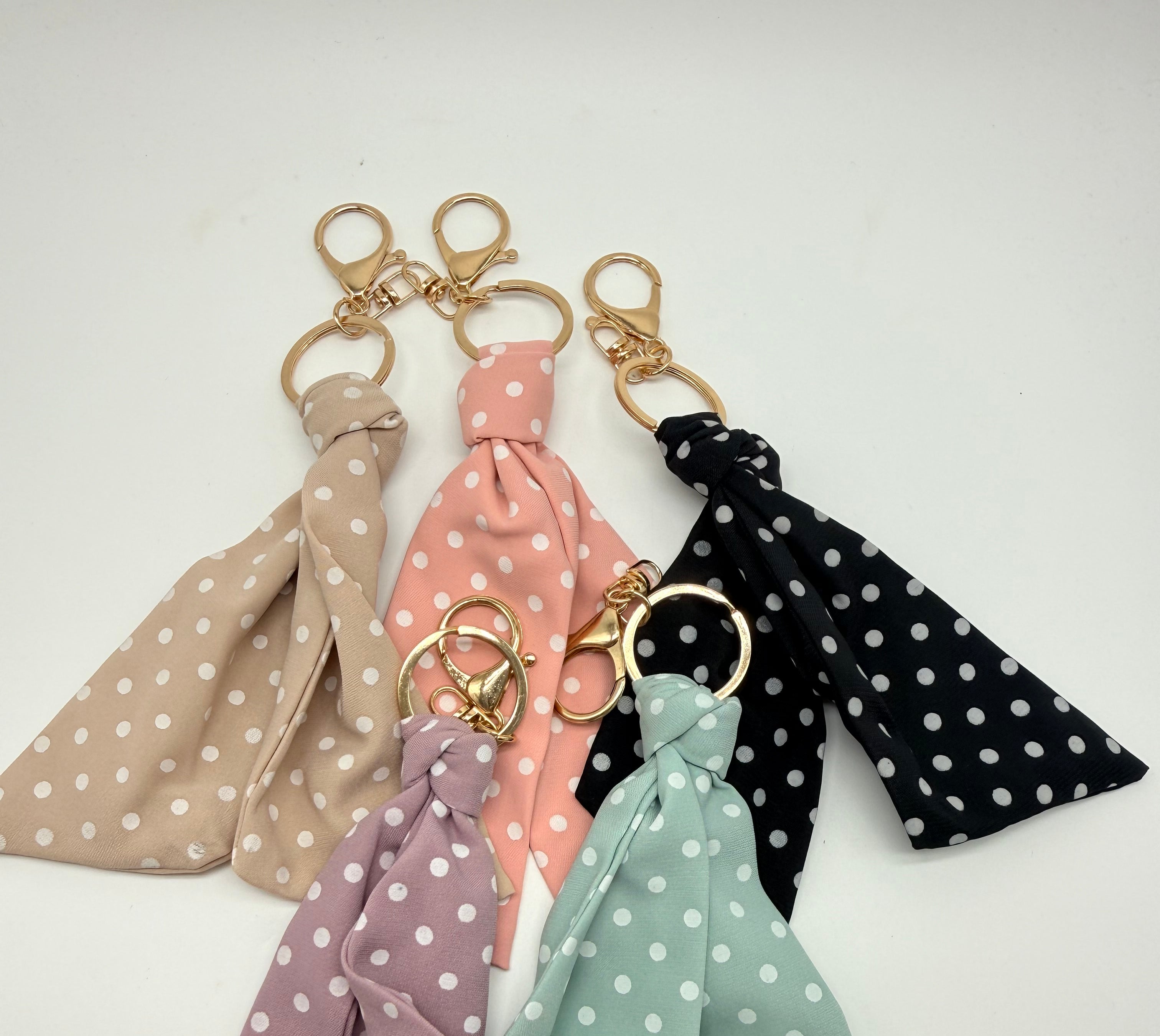 Polka Dot Bow Knot Keychain Bag Charm-340 OTHER ACCESSORIES-MKS AMERICA-Heathered Boho Boutique, Women's Fashion and Accessories in Palmetto, FL