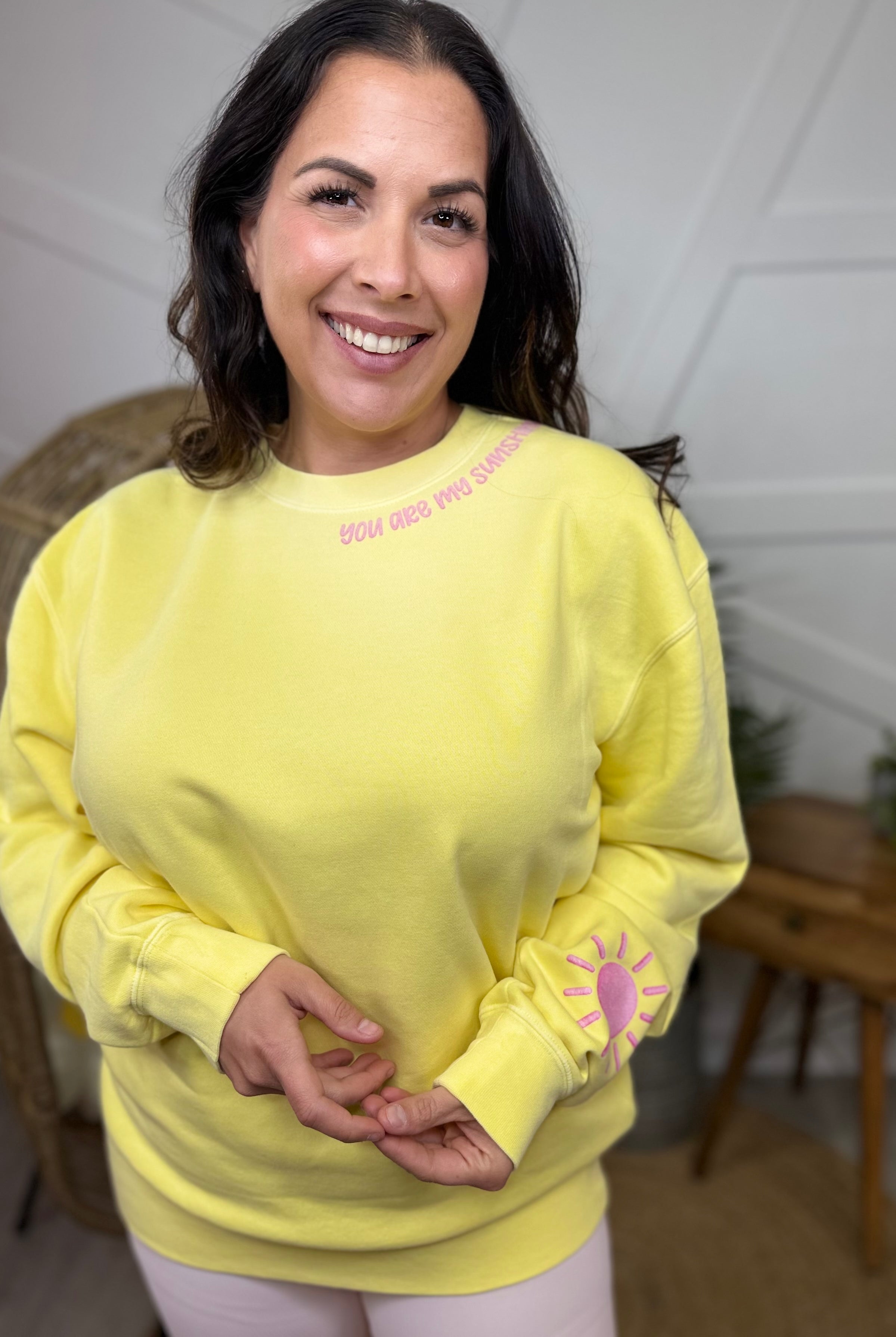 You Are My Sunshine Graphic Sweatshirt-130 Graphic Tees-Heathered Boho-Heathered Boho Boutique, Women's Fashion and Accessories in Palmetto, FL