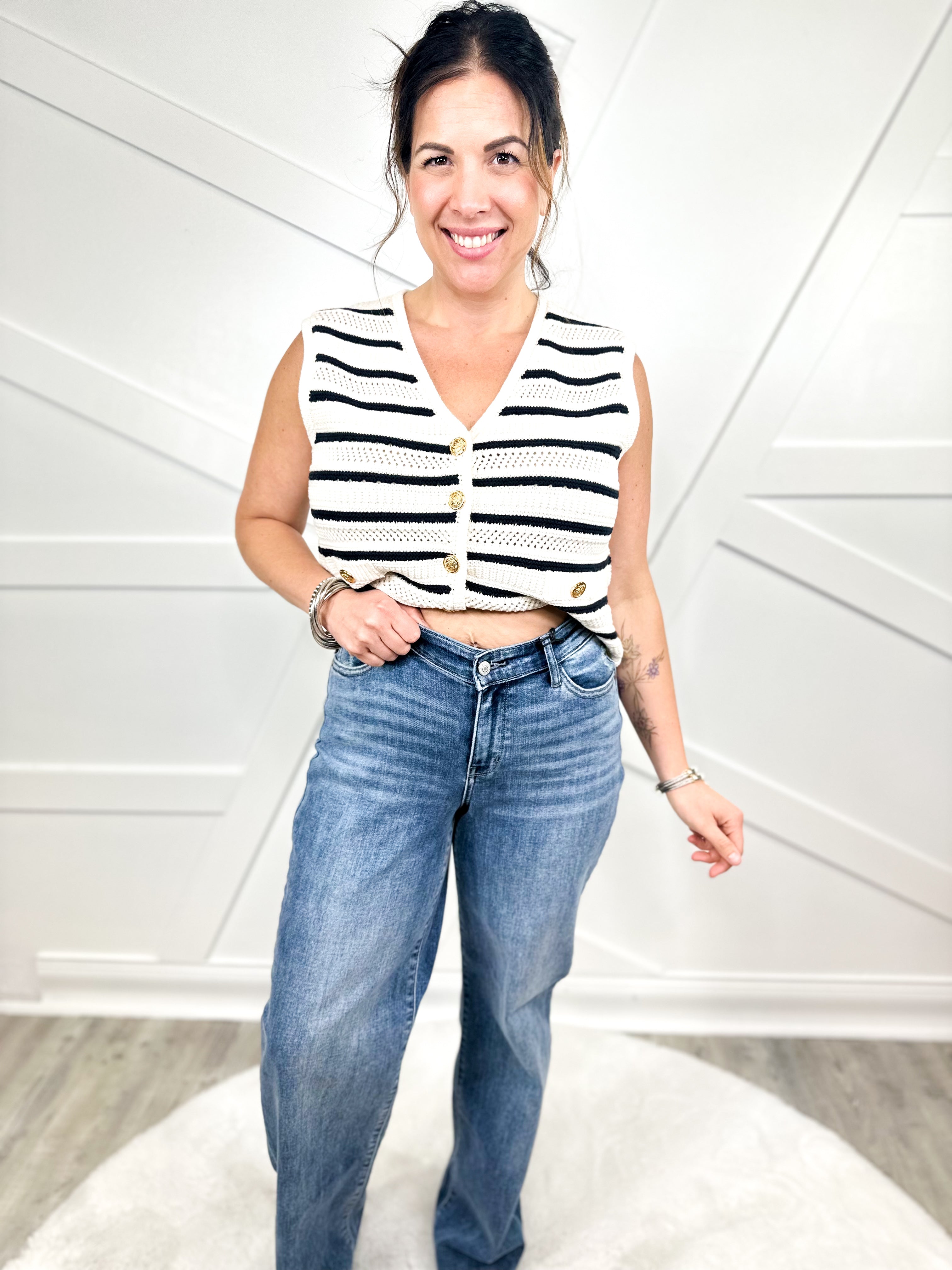 RESTOCK: Vixen V-Front Baggy Fit by Judy Blue-190 Jeans-Judy Blue-Heathered Boho Boutique, Women's Fashion and Accessories in Palmetto, FL