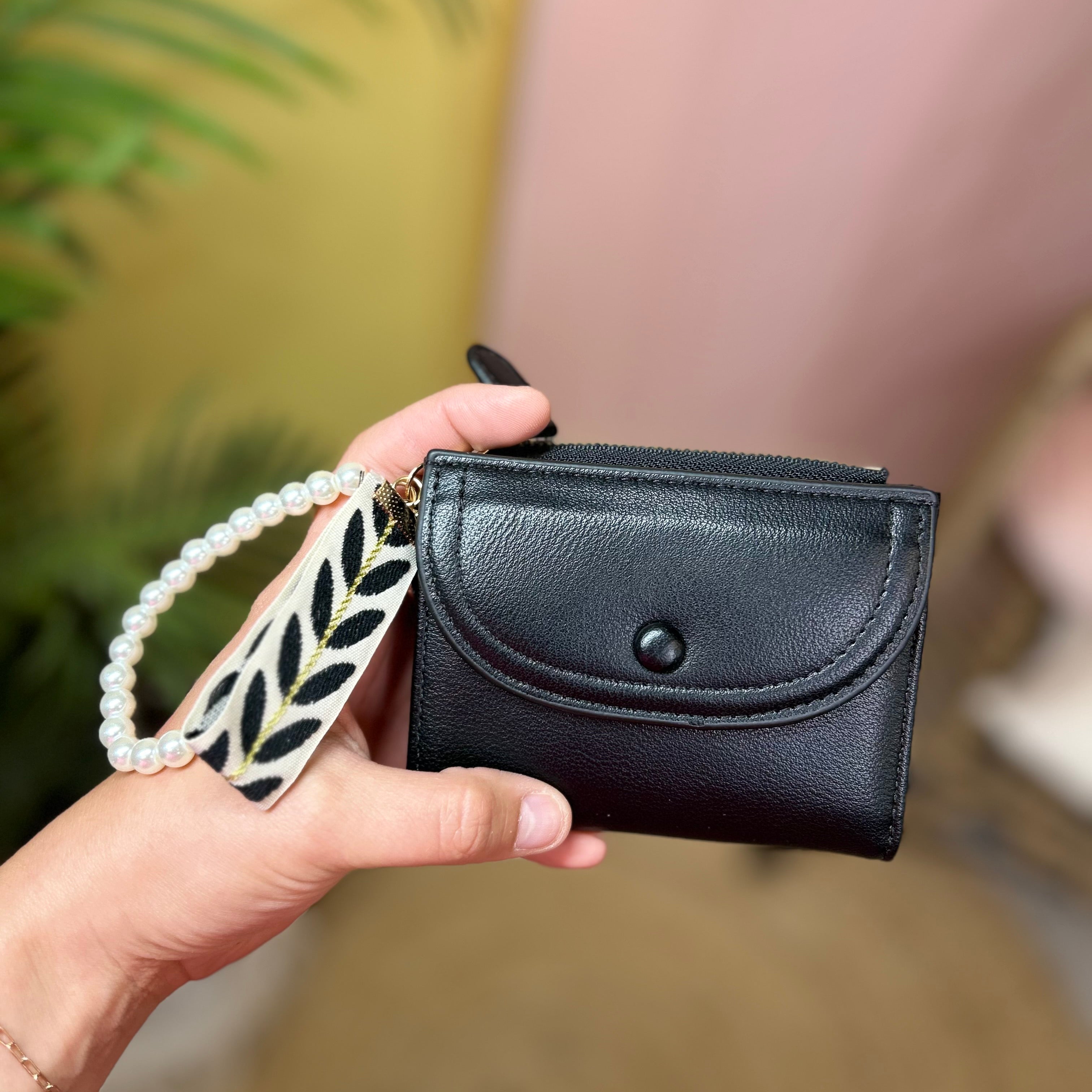 Compact Leather Wristlet Wallet-320 Bags-Heathered Boho-Heathered Boho Boutique, Women's Fashion and Accessories in Palmetto, FL