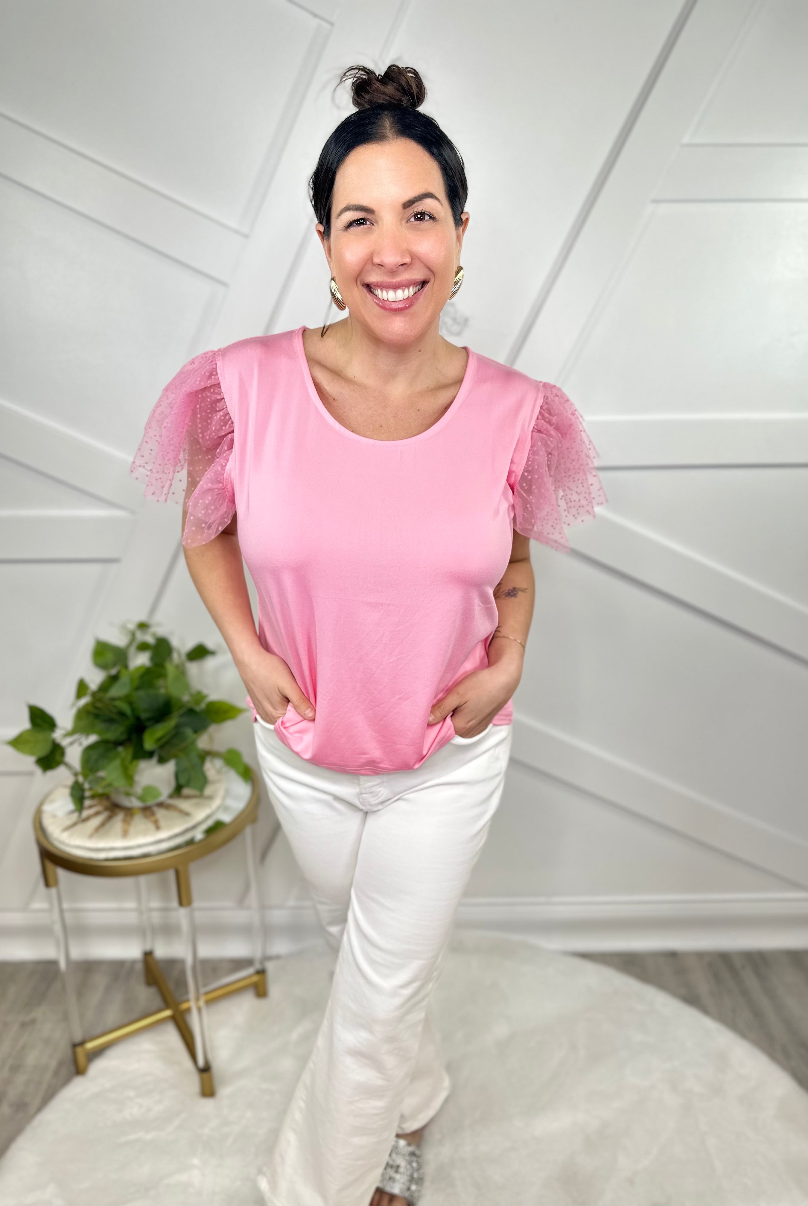 What a Treat Top-110 Short Sleeve Top-Southern Grace-Heathered Boho Boutique, Women's Fashion and Accessories in Palmetto, FL