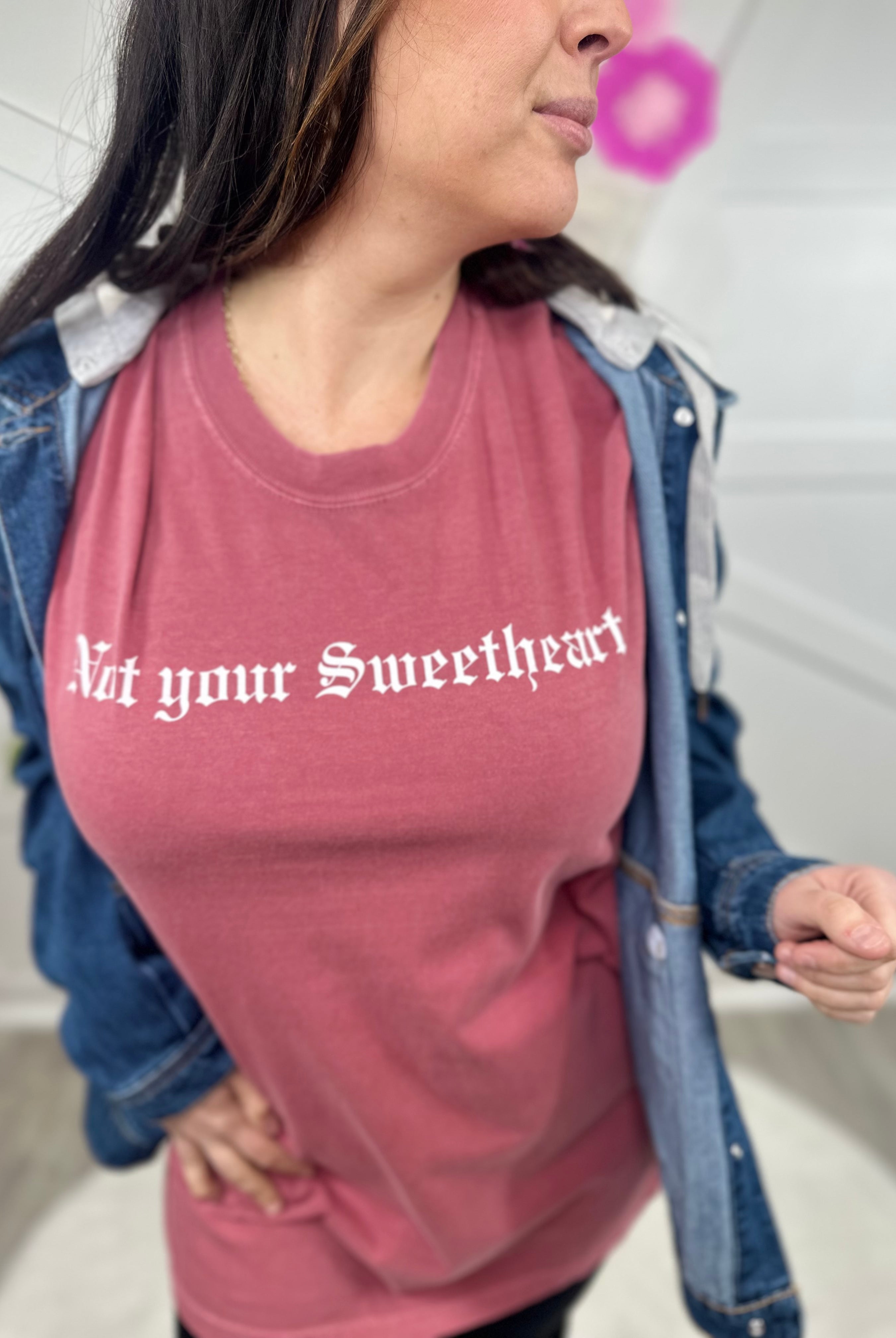 Not Your Sweetheart Graphic Tee-130 Graphic Tees-Heathered Boho-Heathered Boho Boutique, Women's Fashion and Accessories in Palmetto, FL