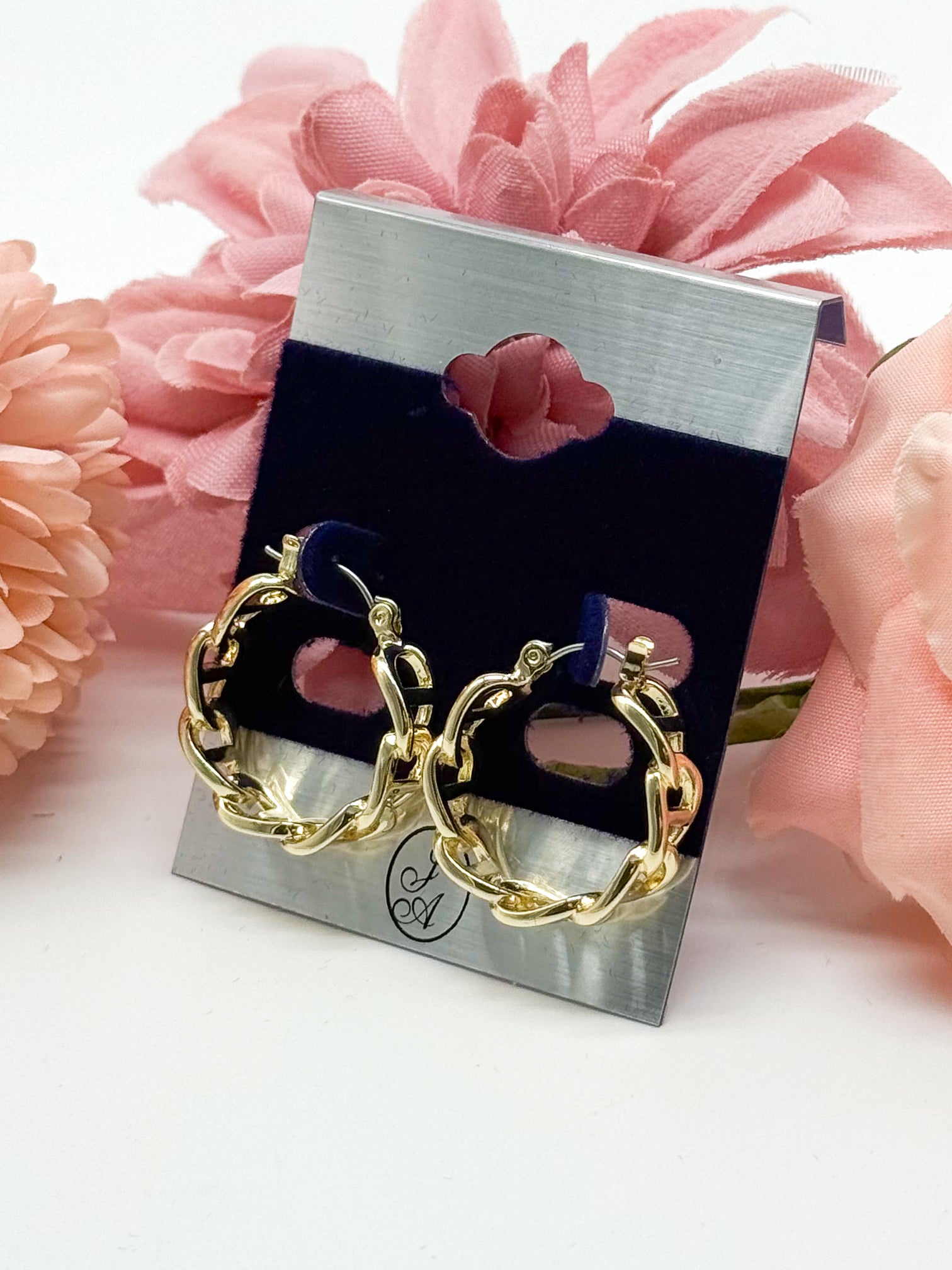 Fancy Link Hoops-310 Jewelry-JOSEPH ANTHONY NY, INC.-Heathered Boho Boutique, Women's Fashion and Accessories in Palmetto, FL