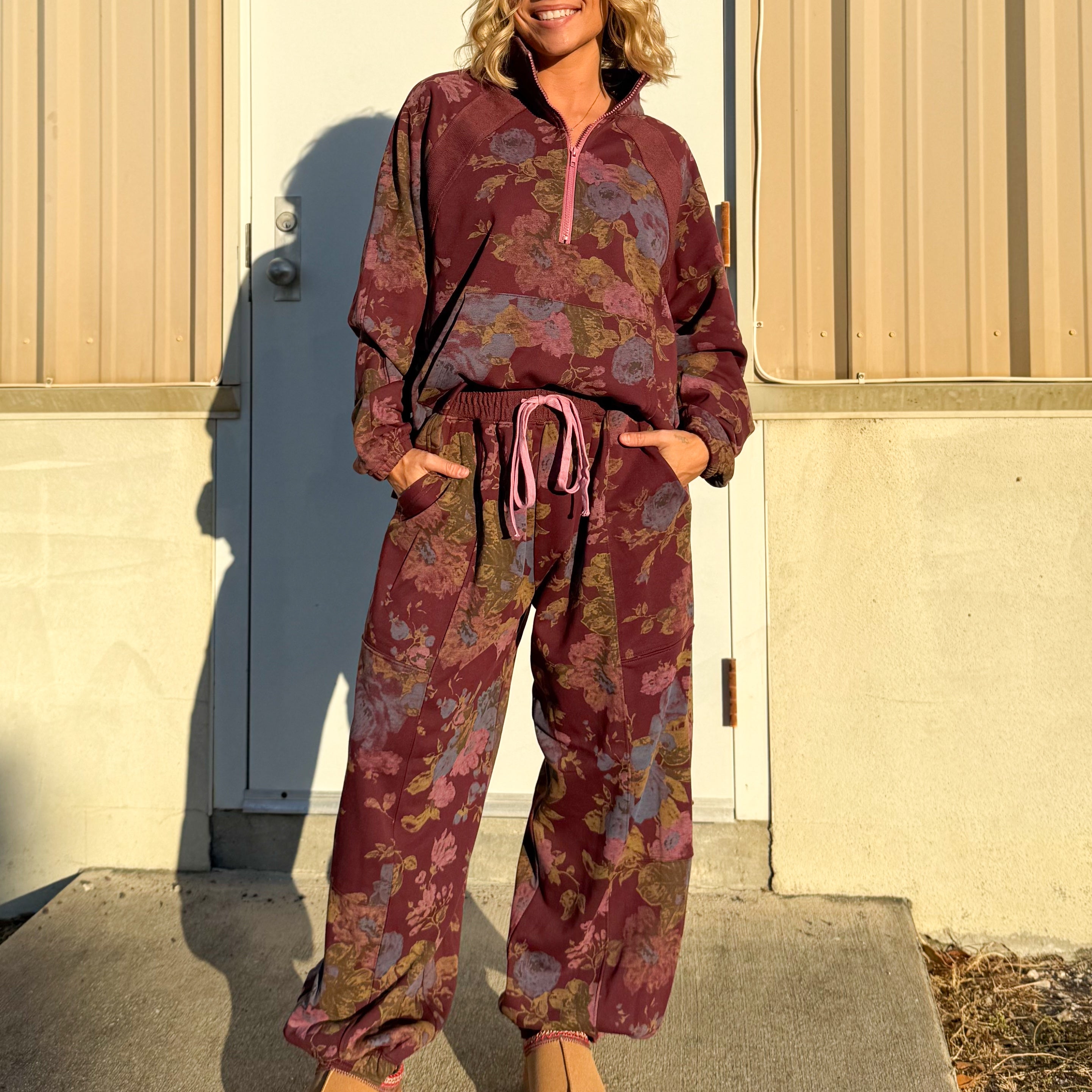 Soft Blossom Set-240 ACTIVEWEAR/SETS-Davi & Dani-Heathered Boho Boutique, Women's Fashion and Accessories in Palmetto, FL