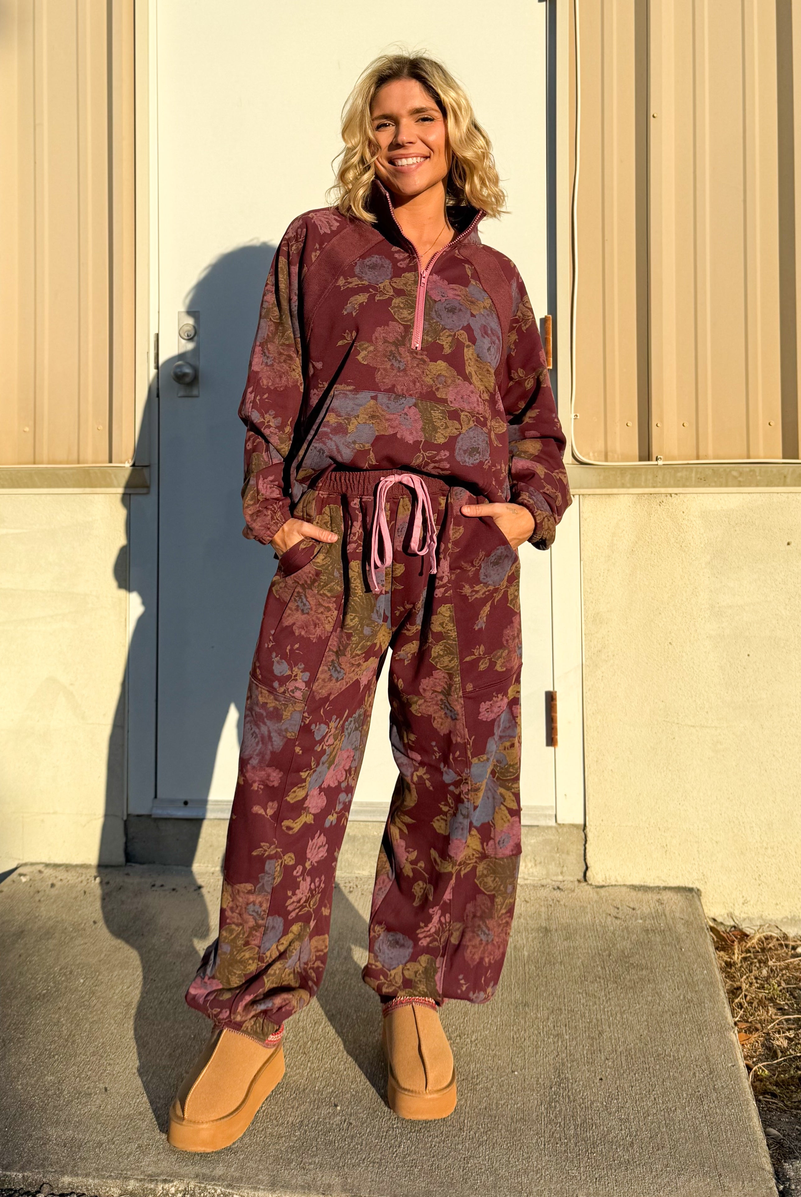 Soft Blossom Set-240 ACTIVEWEAR/SETS-Davi & Dani-Heathered Boho Boutique, Women's Fashion and Accessories in Palmetto, FL