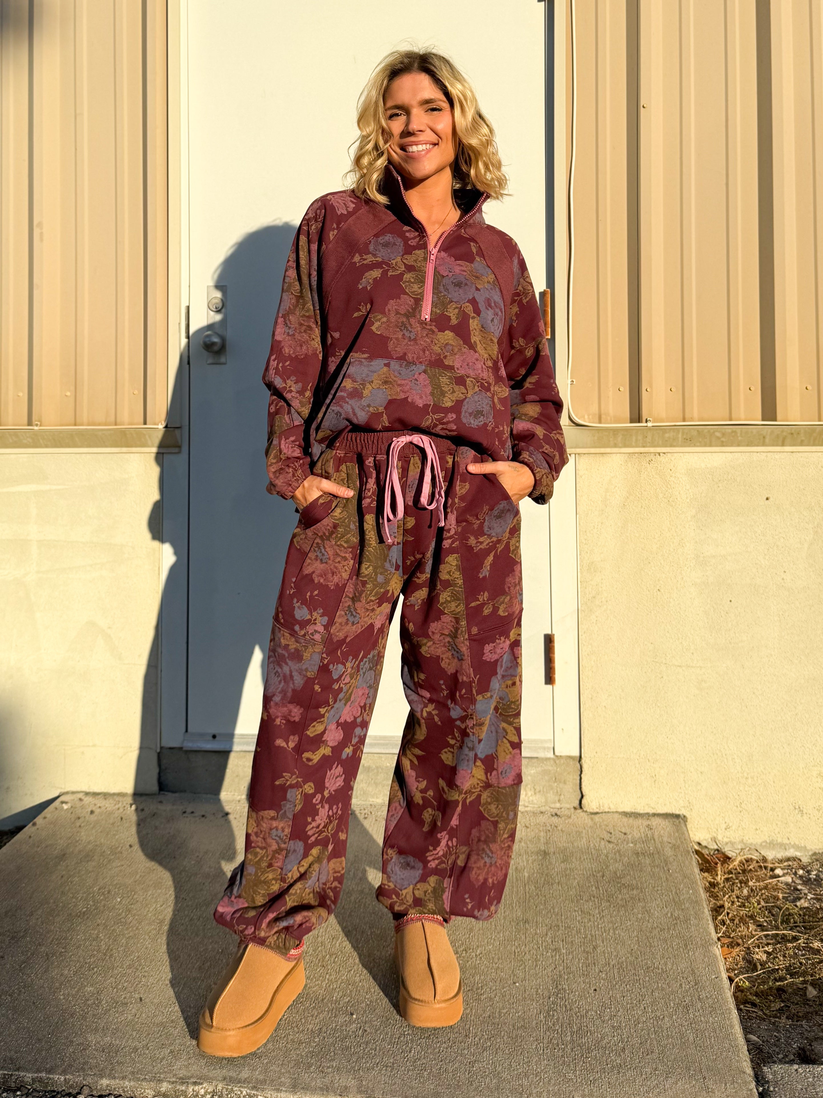Soft Blossom Set-240 ACTIVEWEAR/SETS-Davi & Dani-Heathered Boho Boutique, Women's Fashion and Accessories in Palmetto, FL
