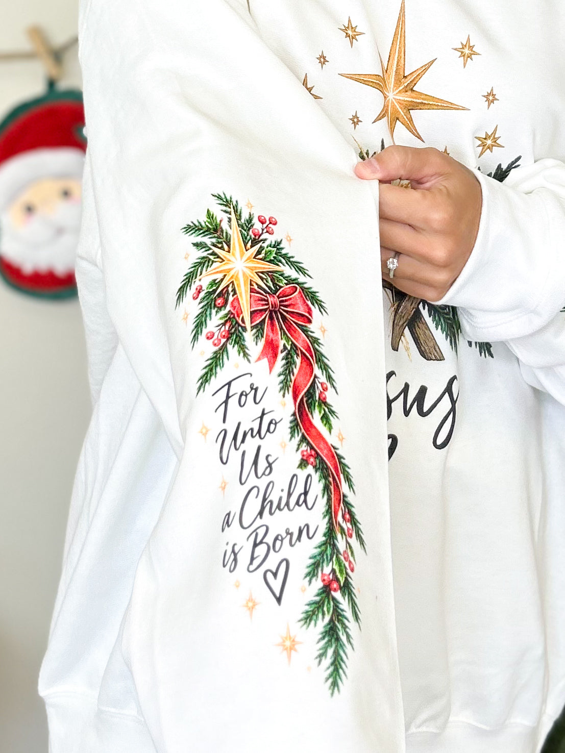 O' Holy Night Nativity Graphic Sweatshirt-130 Graphic Tees-Heathered Boho-Heathered Boho Boutique, Women's Fashion and Accessories in Palmetto, FL