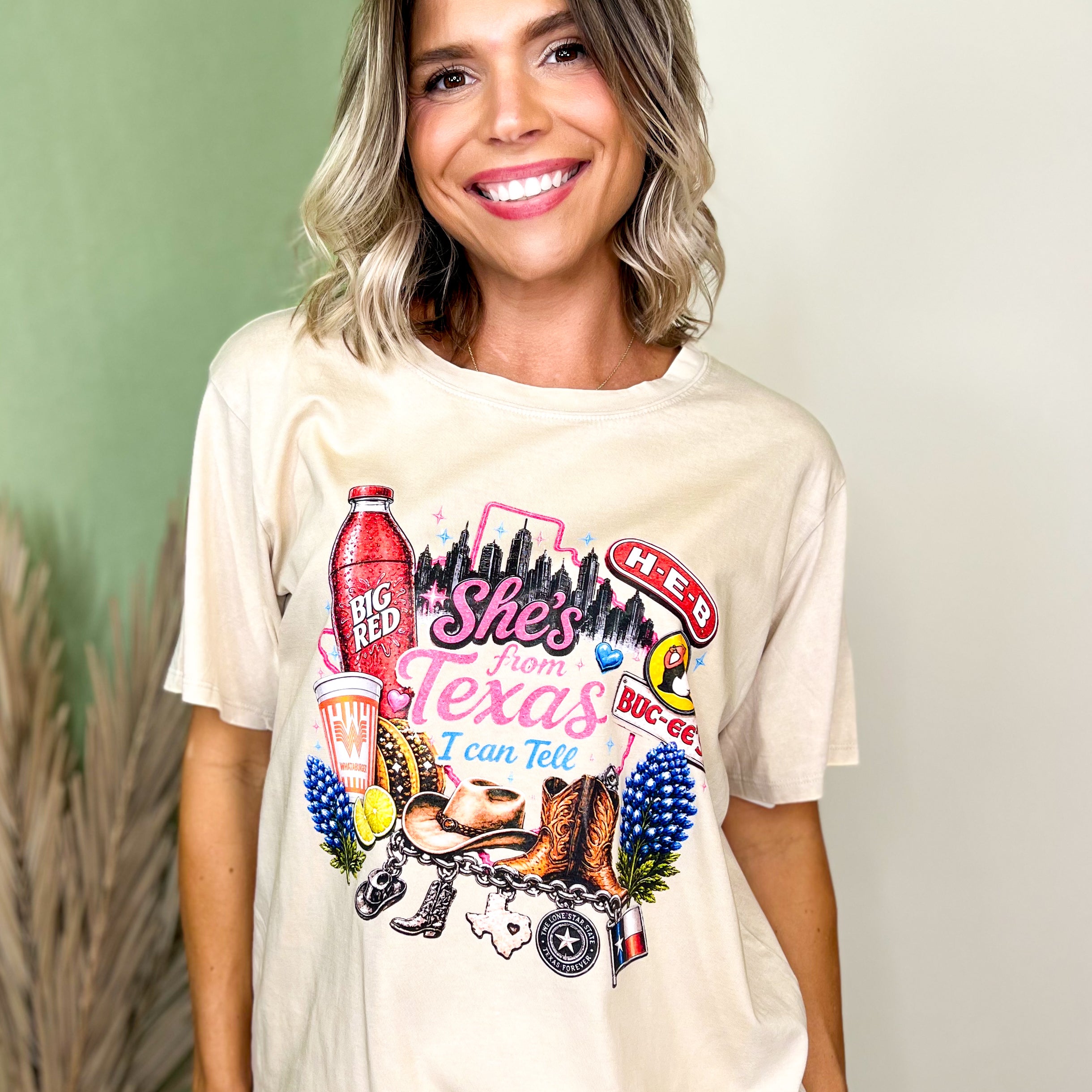 Texas I Can Tell Graphic Tee-130 Graphic Tees-Heathered Boho-Heathered Boho Boutique, Women's Fashion and Accessories in Palmetto, FL