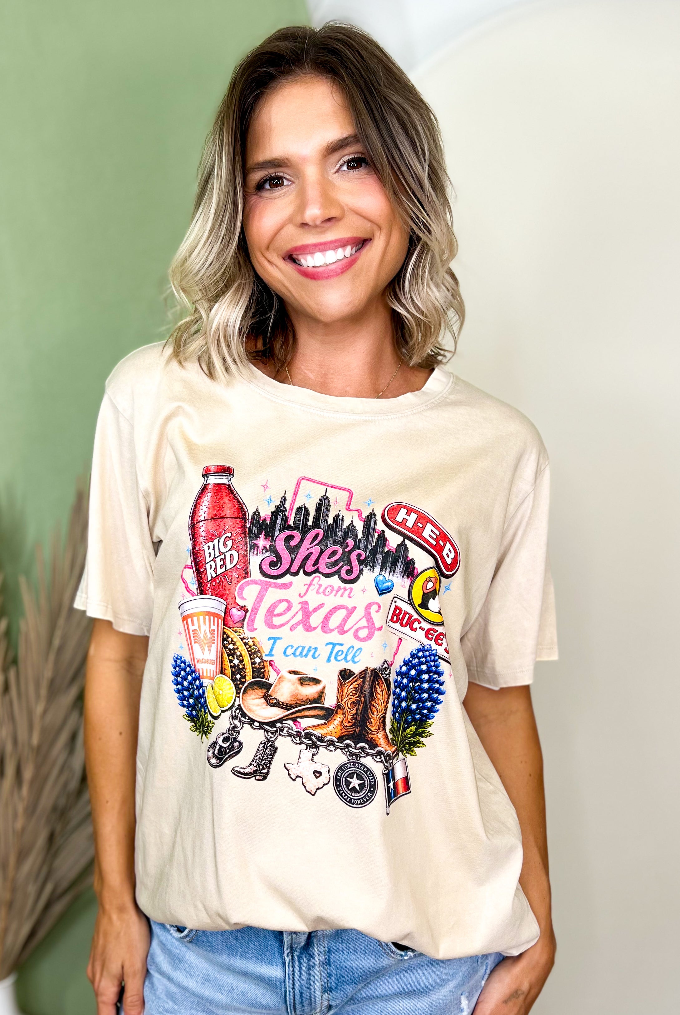 Texas I Can Tell Graphic Tee-130 Graphic Tees-Heathered Boho-Heathered Boho Boutique, Women's Fashion and Accessories in Palmetto, FL