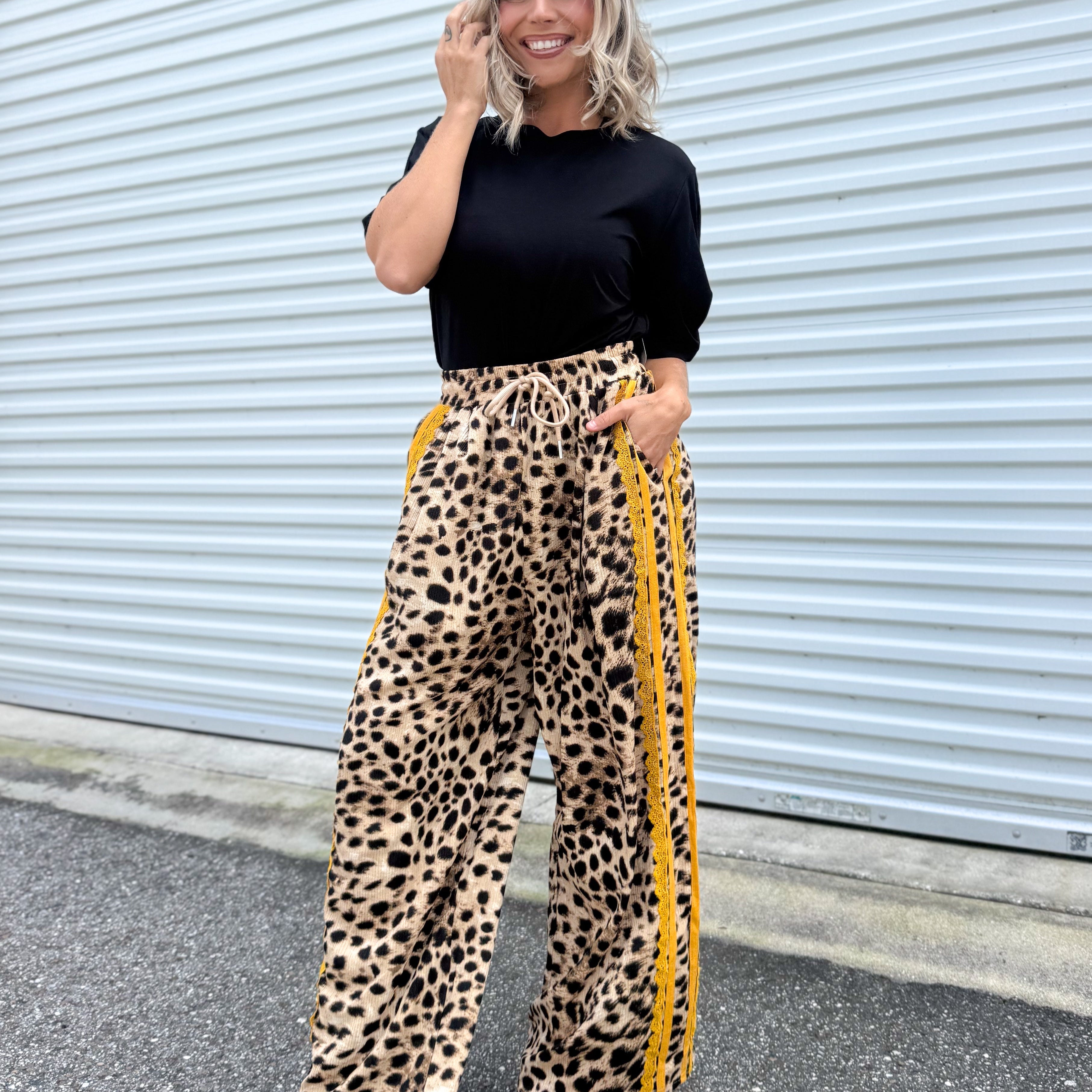 Restock: Hot Mama Leopard Pants-150 PANTS-Davi & Dani-Heathered Boho Boutique, Women's Fashion and Accessories in Palmetto, FL