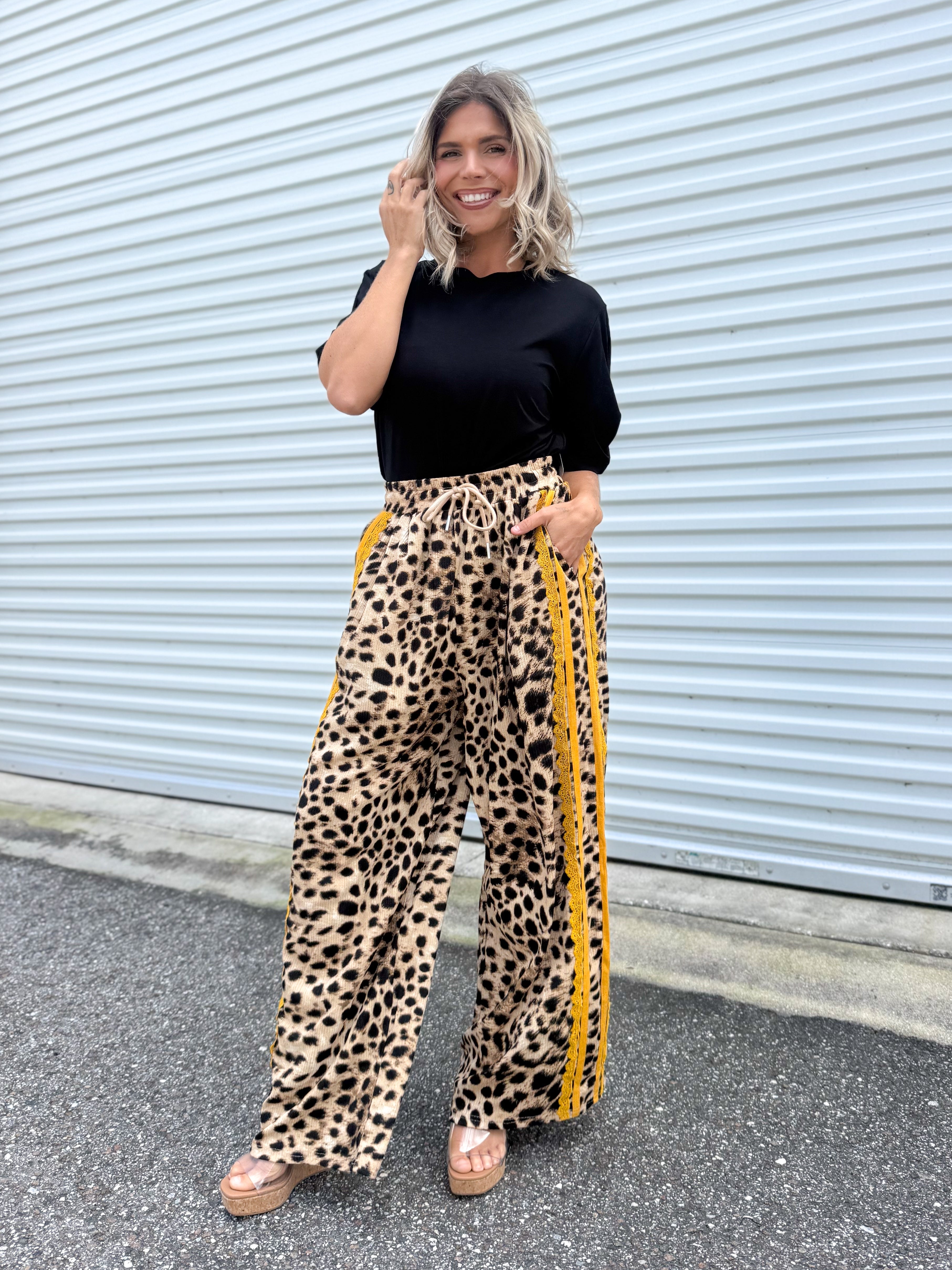 Restock: Hot Mama Leopard Pants-150 PANTS-Davi & Dani-Heathered Boho Boutique, Women's Fashion and Accessories in Palmetto, FL