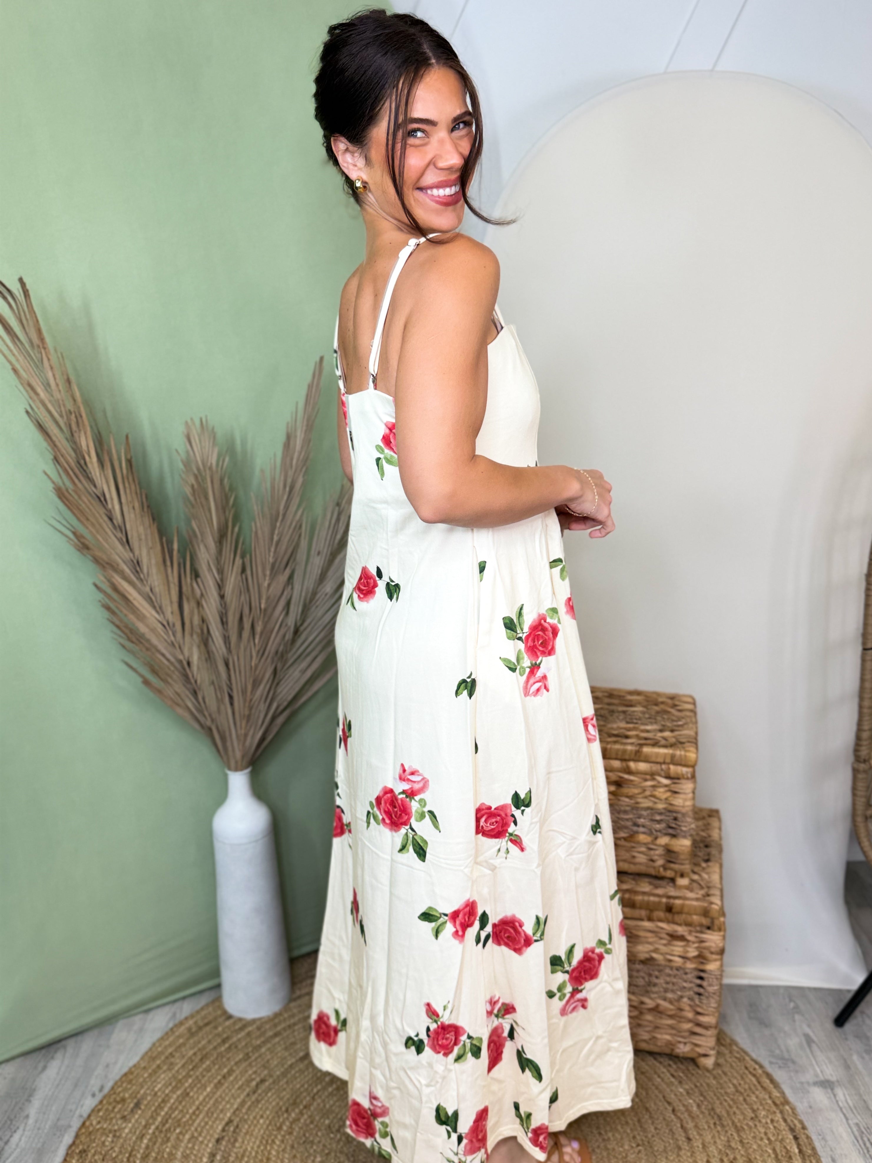 Rose Garden Reverie Dress-230 DRESSES/JUMPSUITS/ROMPERS-DAVI & DANI-Heathered Boho Boutique, Women's Fashion and Accessories in Palmetto, FL